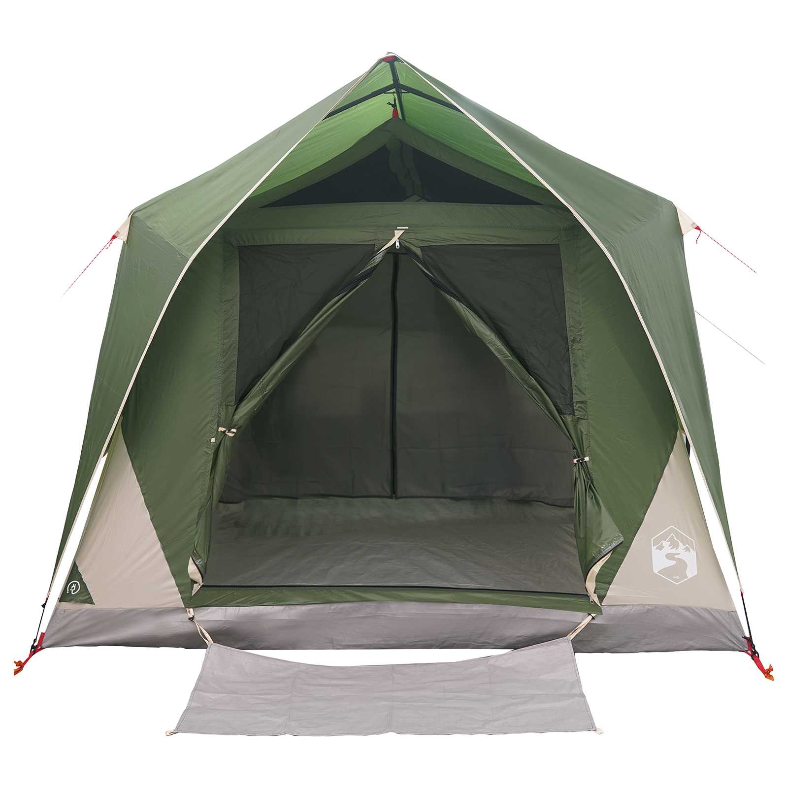 Tunnelzelt mit Dach Grün 10 Personen Polyester und Stahl