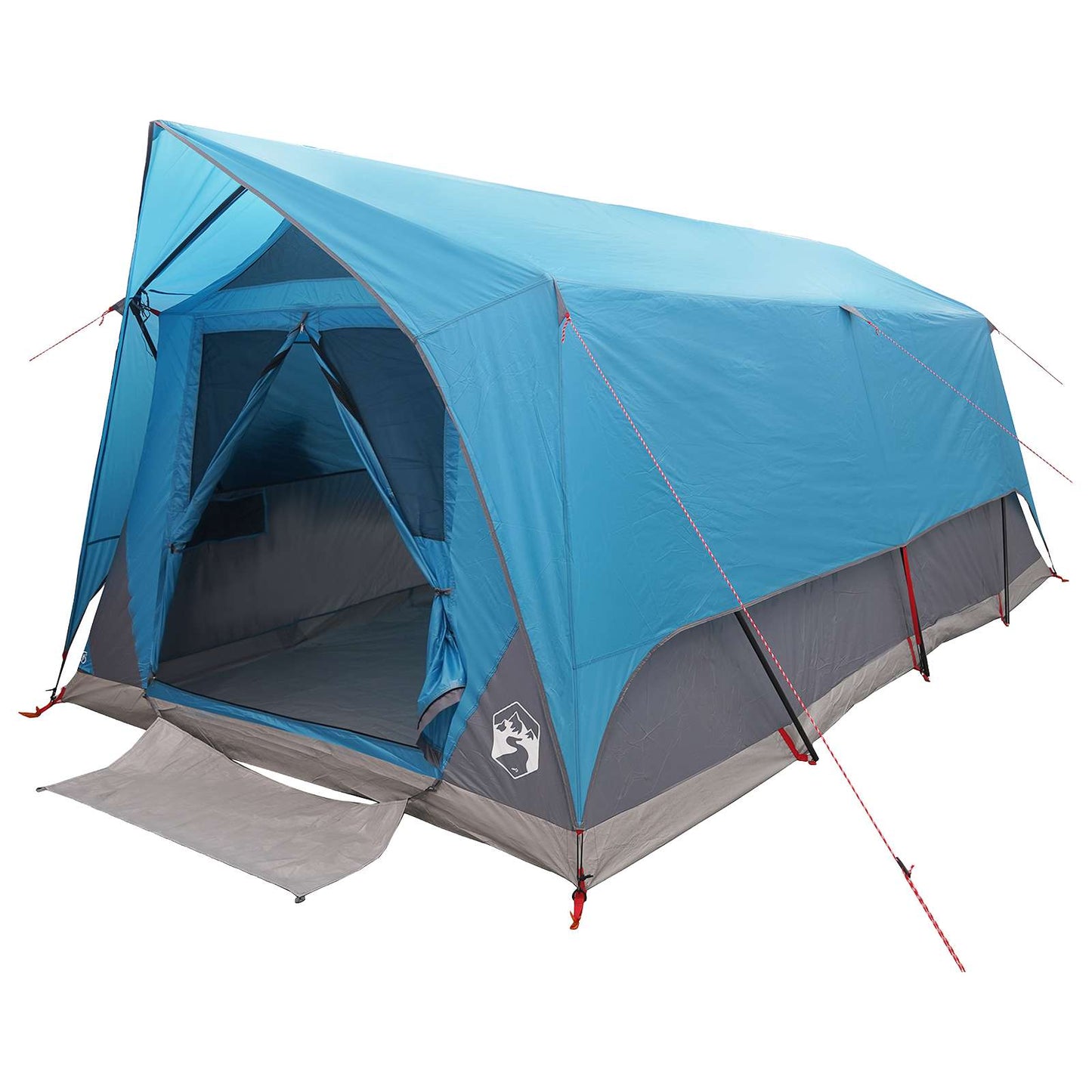 Tunnelzelt mit Dach Blau 10 Personen Polyester und Stahl