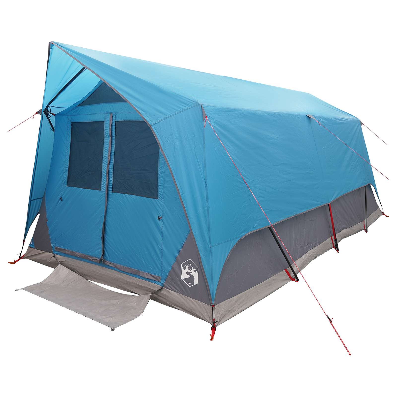 Tunnelzelt mit Dach Blau 10 Personen Polyester und Stahl