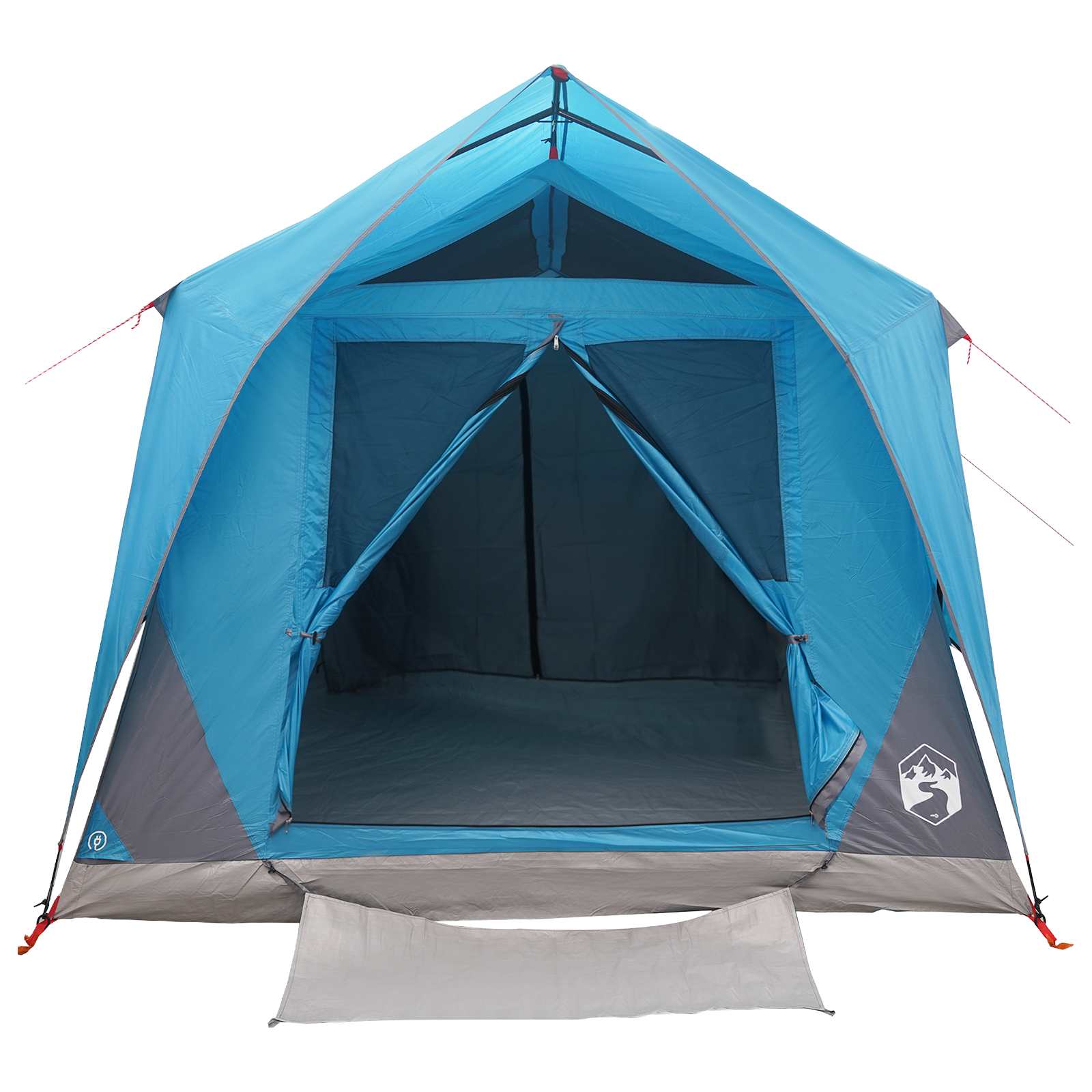 Tunnelzelt mit Dach Blau 10 Personen Polyester und Stahl