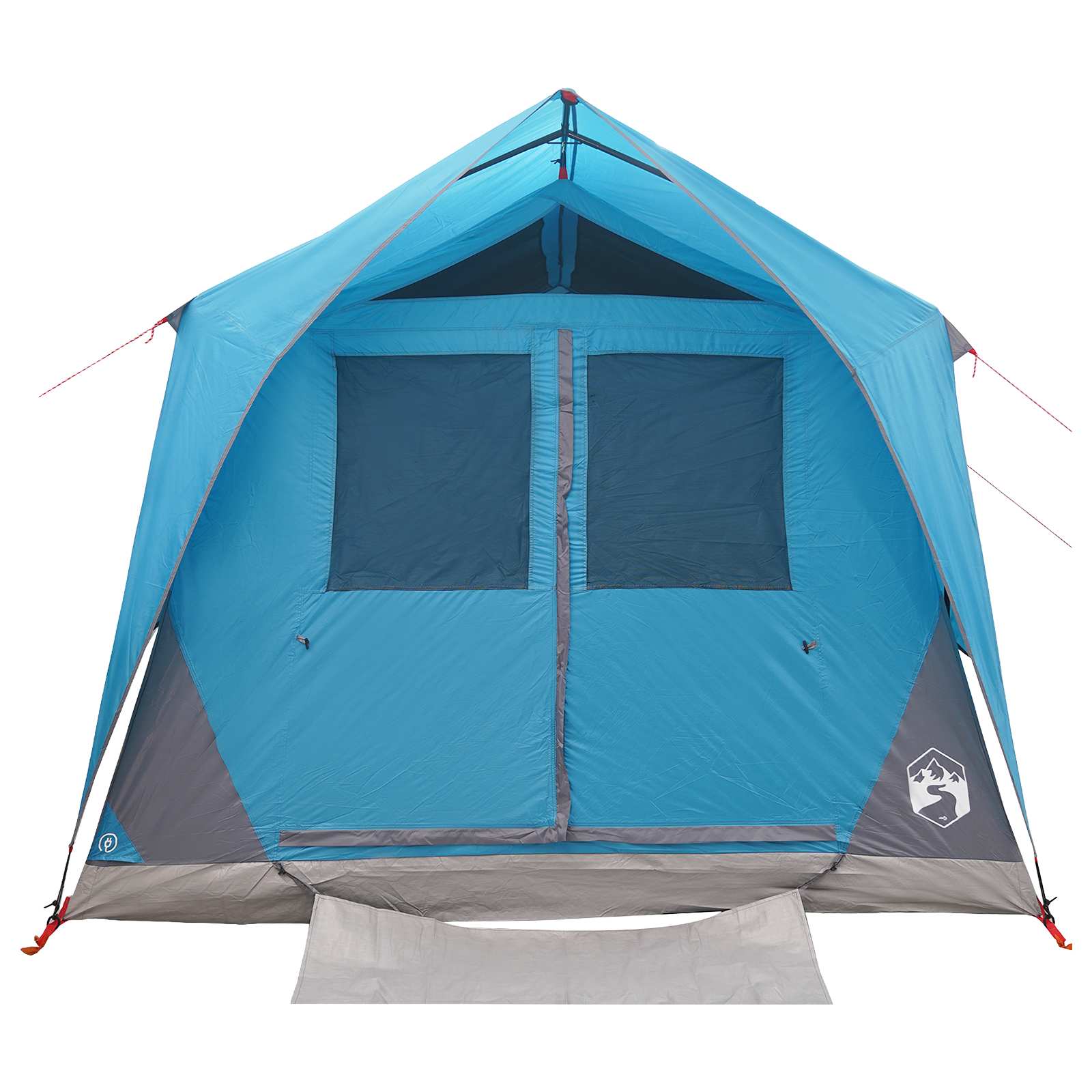 Tunnelzelt mit Dach Blau 10 Personen Polyester und Stahl