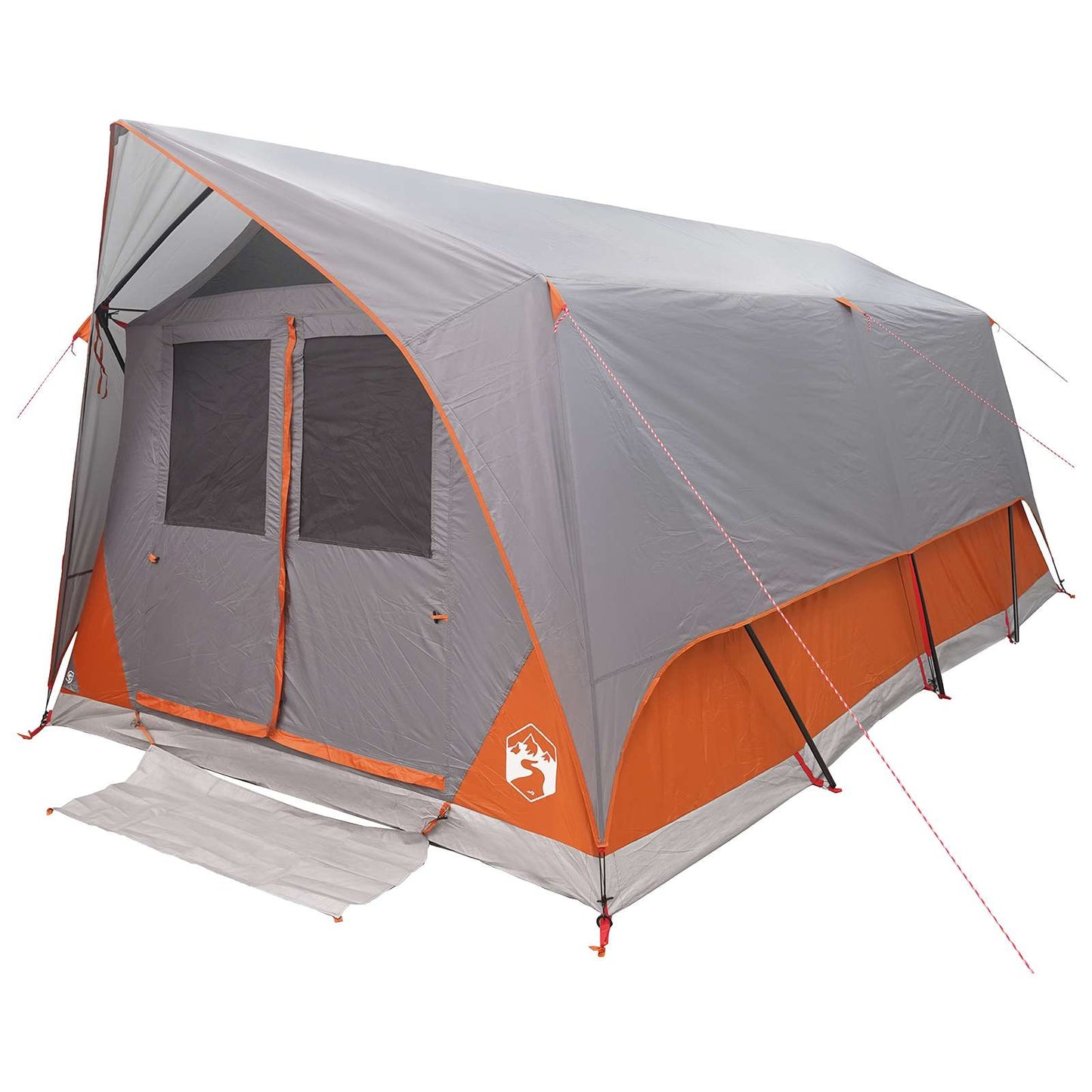 Tunnelzelt Grau und Orange 10 Personen Polyester und Stahl