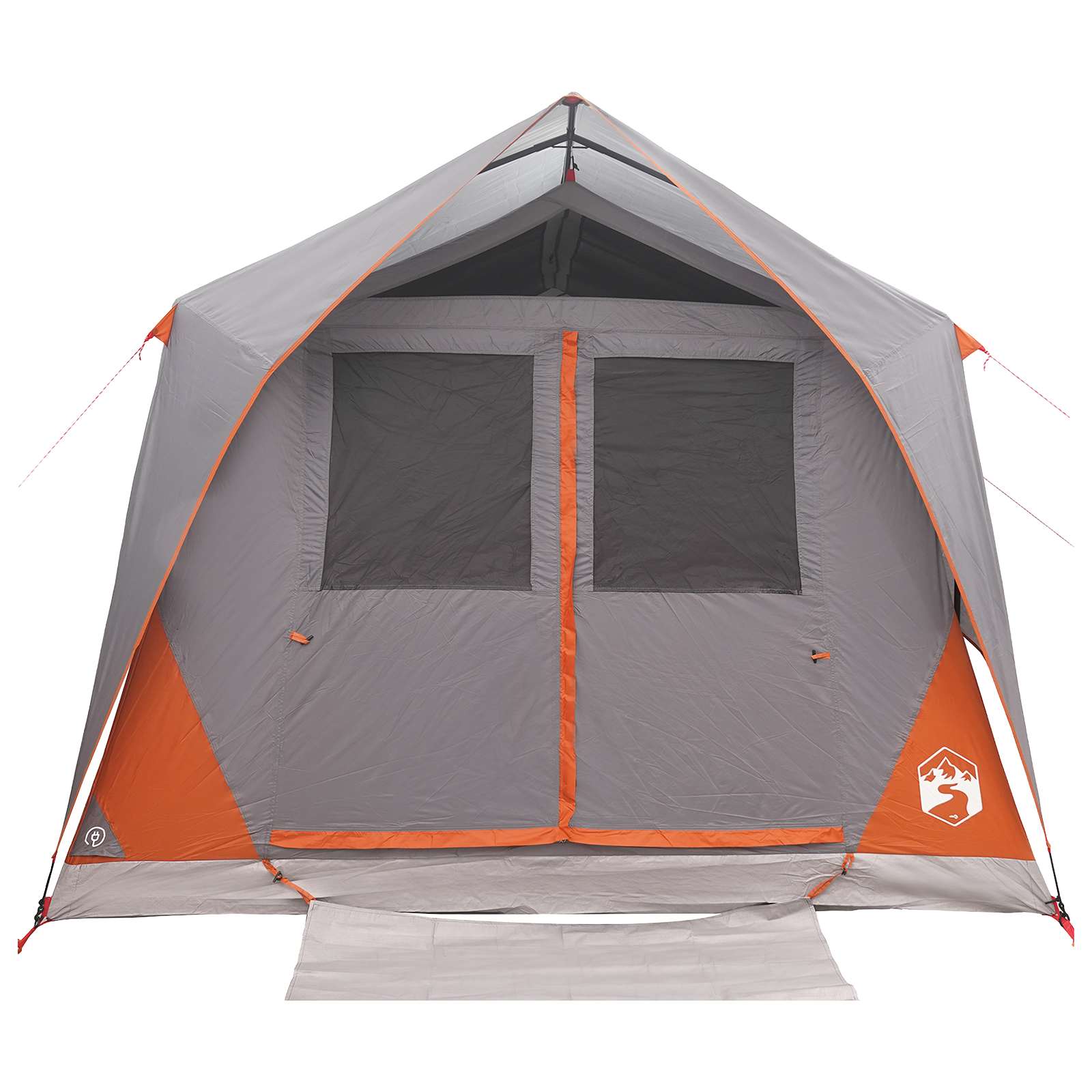 Tunnelzelt Grau und Orange 10 Personen Polyester und Stahl