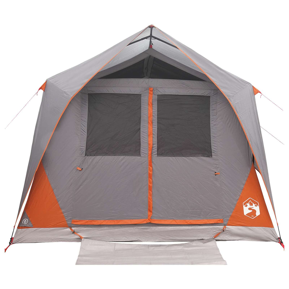 Tunnelzelt 6 Personen Grau und Orange Polyester und Stahl