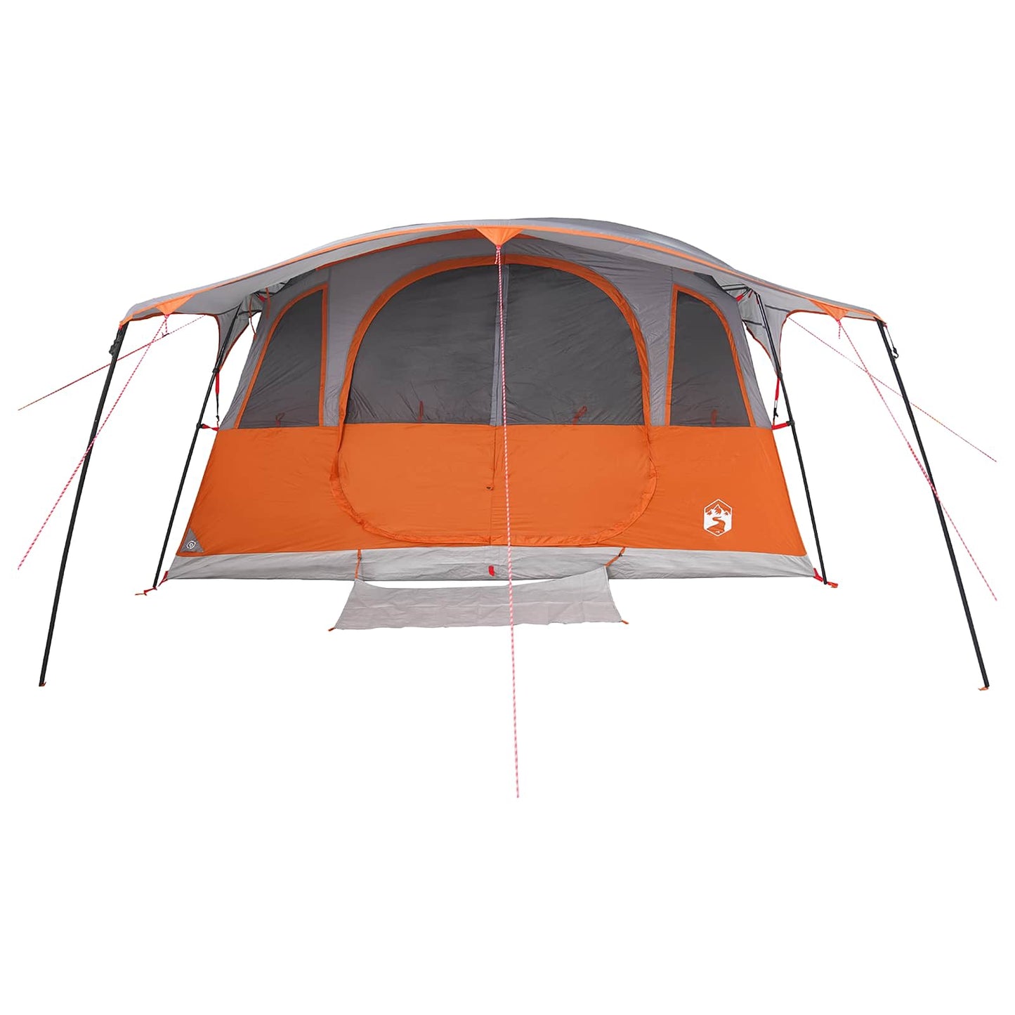Tunnelzelt 10 Personen Grau und Orange Polyester und Stahl