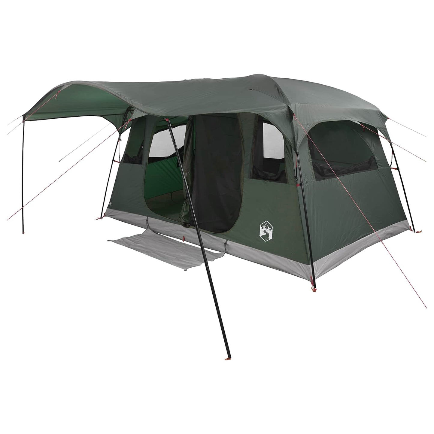 Tunnelzelt 10 Personen Olivegrün Polyester und Stahl