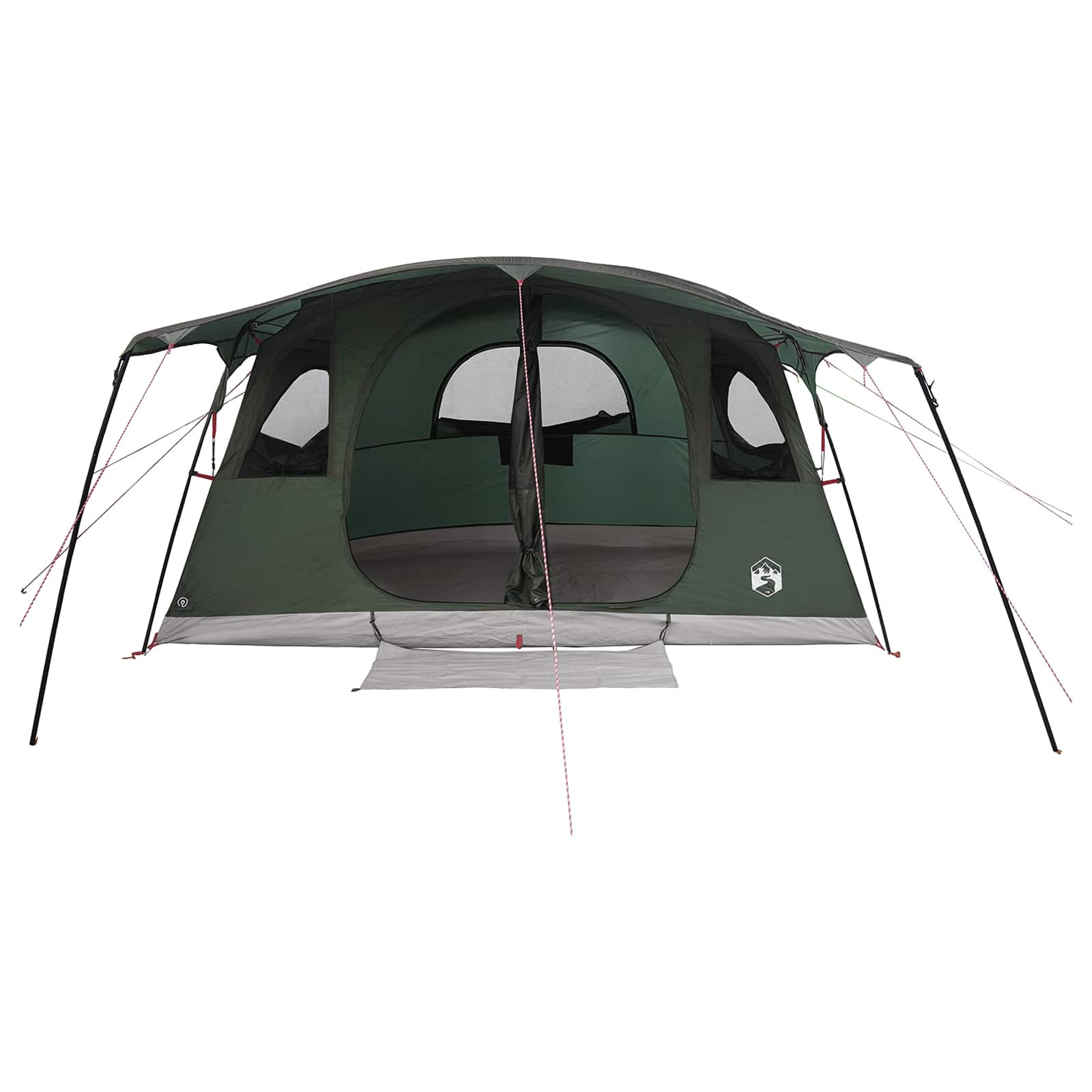 Tunnelzelt 10 Personen Olivegrün Polyester und Stahl