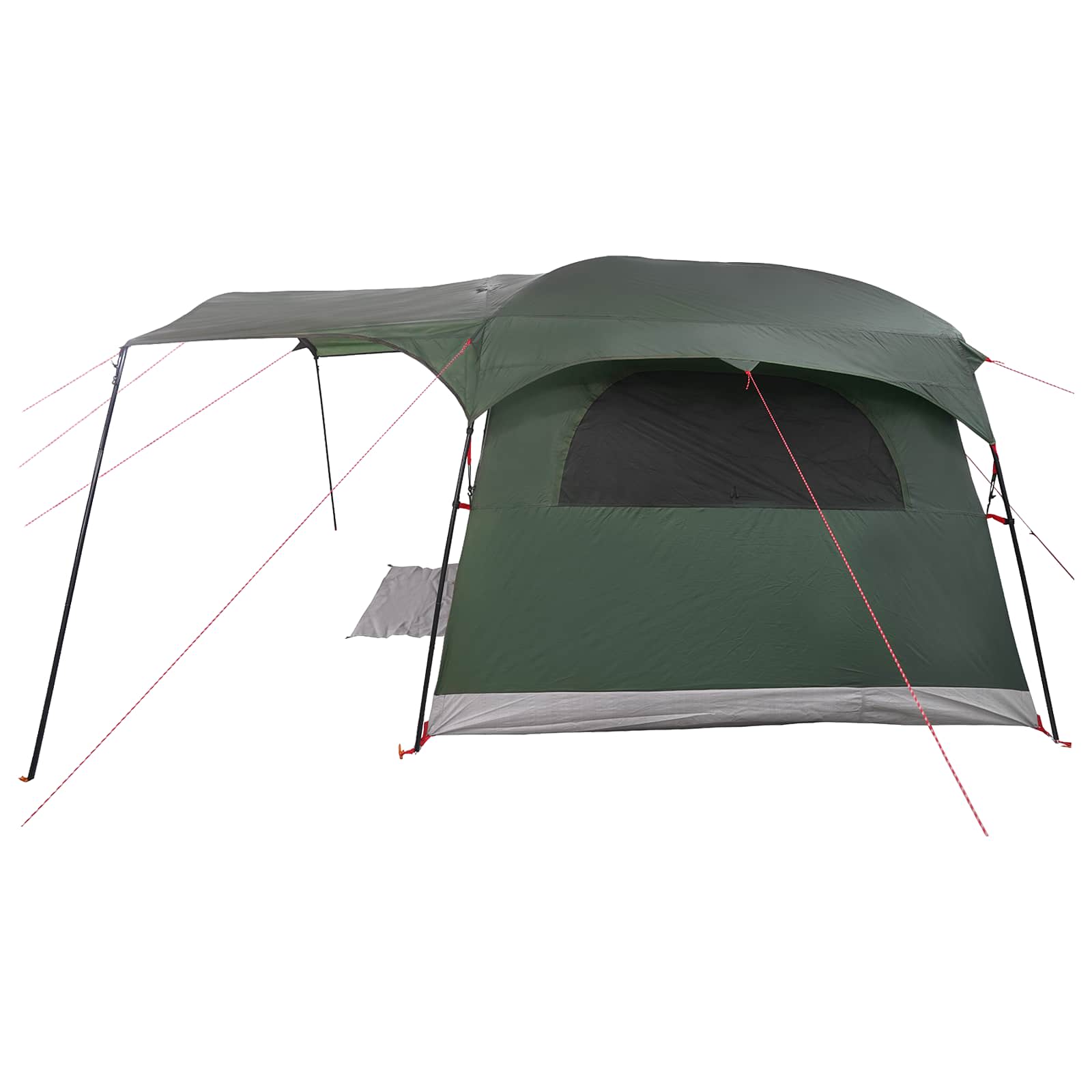 Tunnelzelt 10 Personen Olivegrün Polyester und Stahl