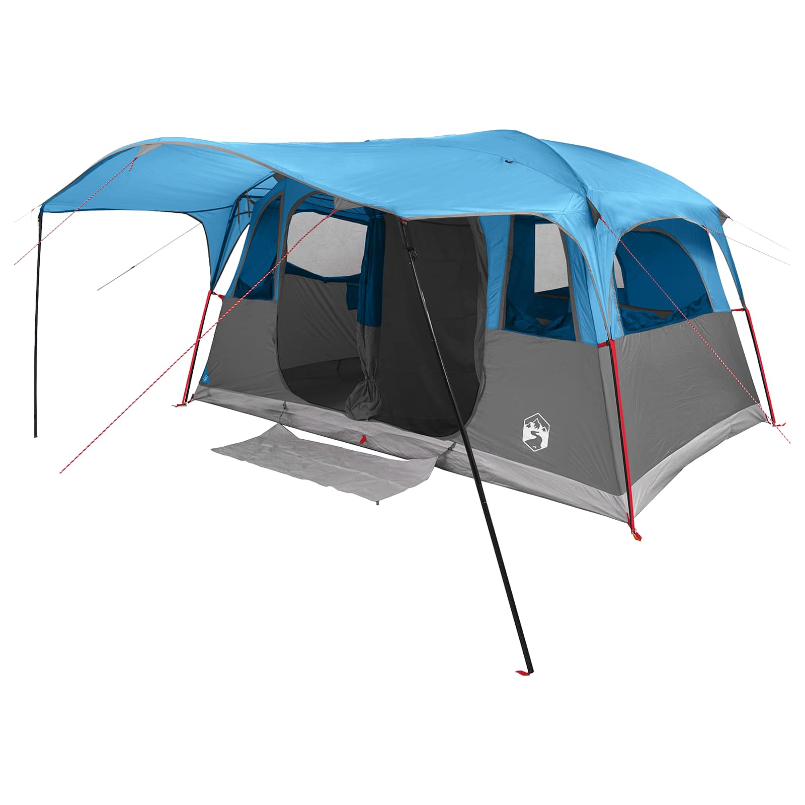 Tunnelzelt mit Dach Blau 427 x 305 x 205 cm Polyester und Stahl
