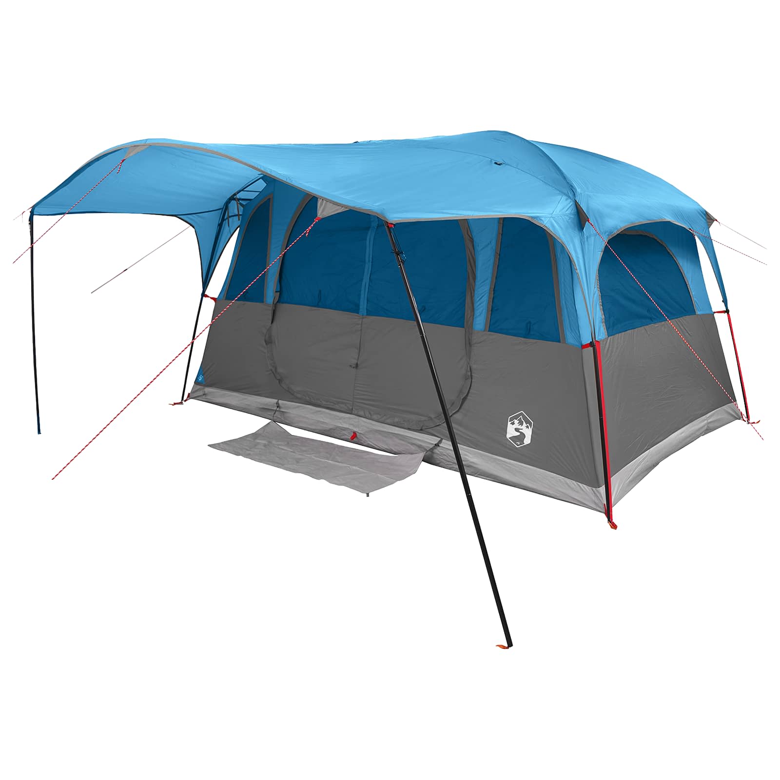 Tunnelzelt mit Dach Blau 427 x 305 x 205 cm Polyester und Stahl