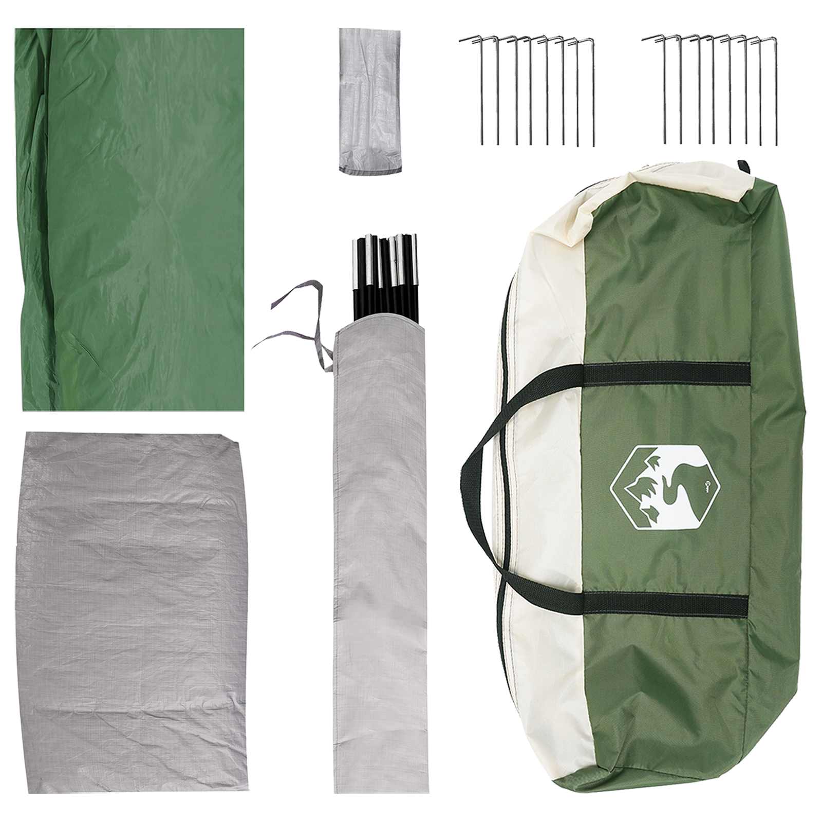 Familienzelt 487 x 340 x 216 cm Grün Polyester und Stahl