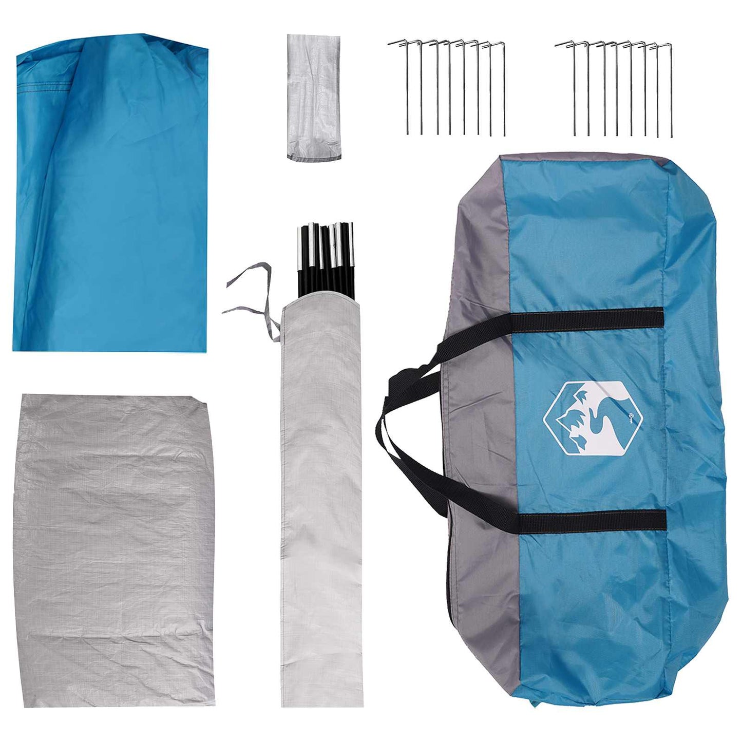 Familienzelt 487 x 340 x 216 cm Blau Polyester und Stahl