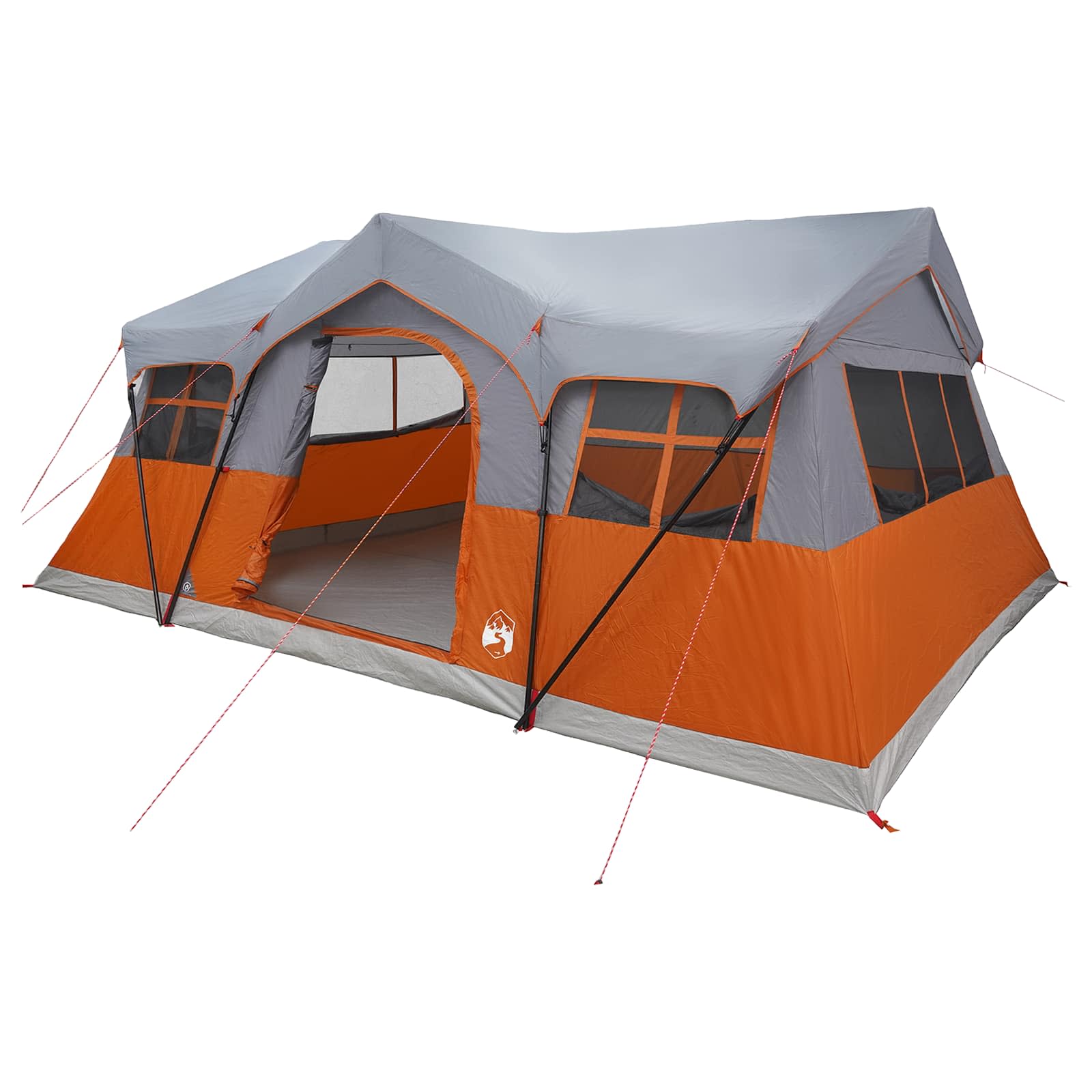 Familienzelt 487 x 340 x 216 cm Grau und Orange
