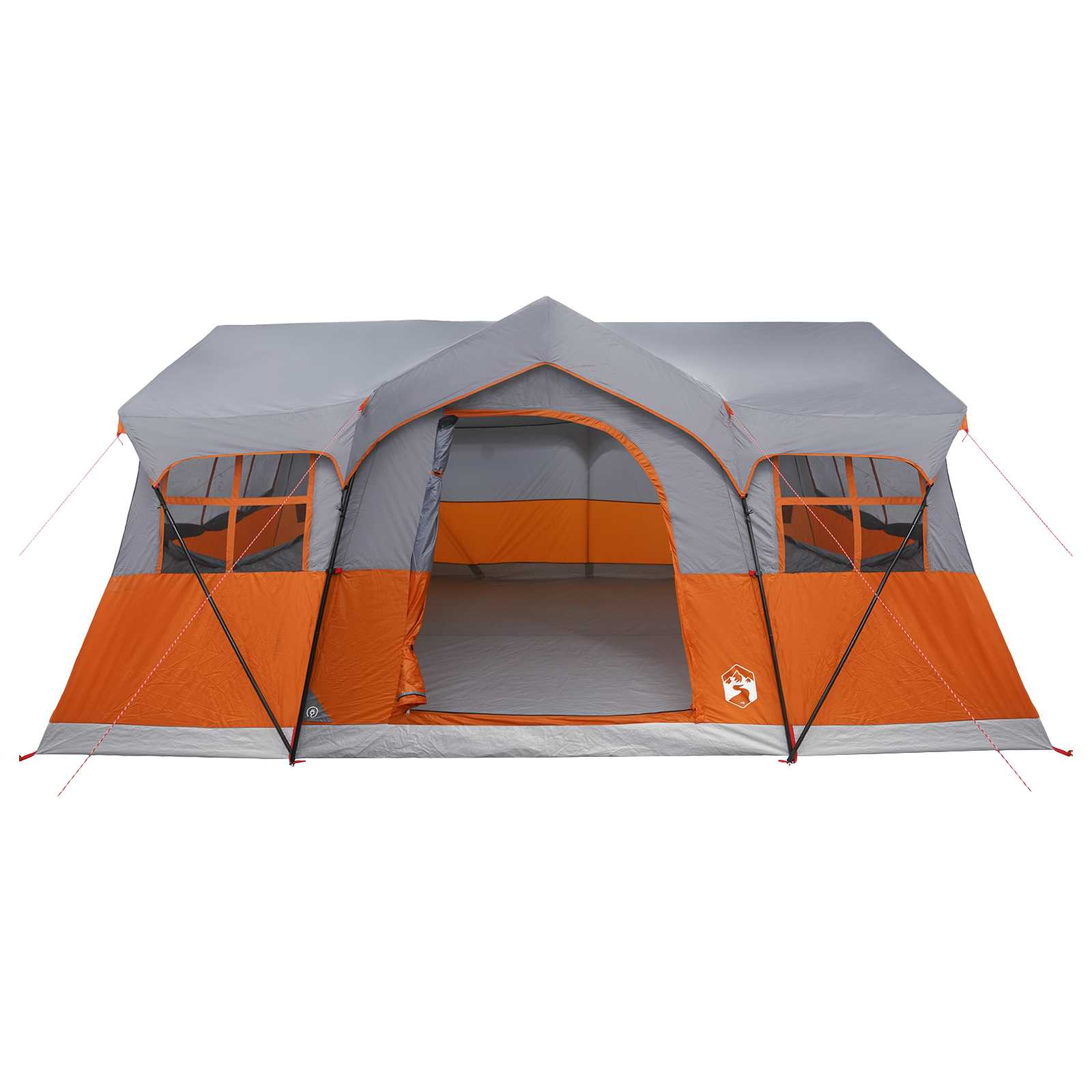 Familienzelt 487 x 340 x 216 cm Grau und Orange