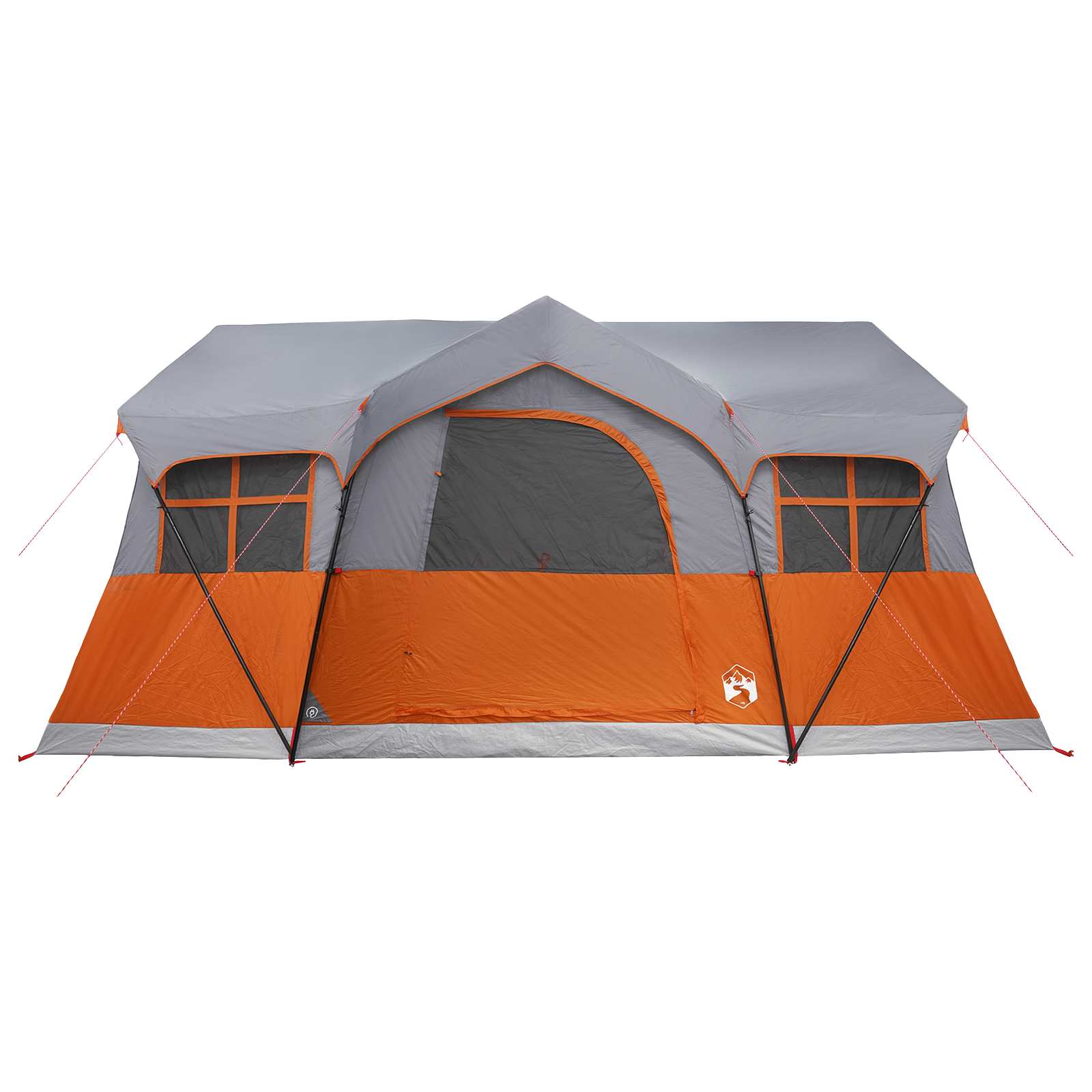 Familienzelt 487 x 340 x 216 cm Grau und Orange