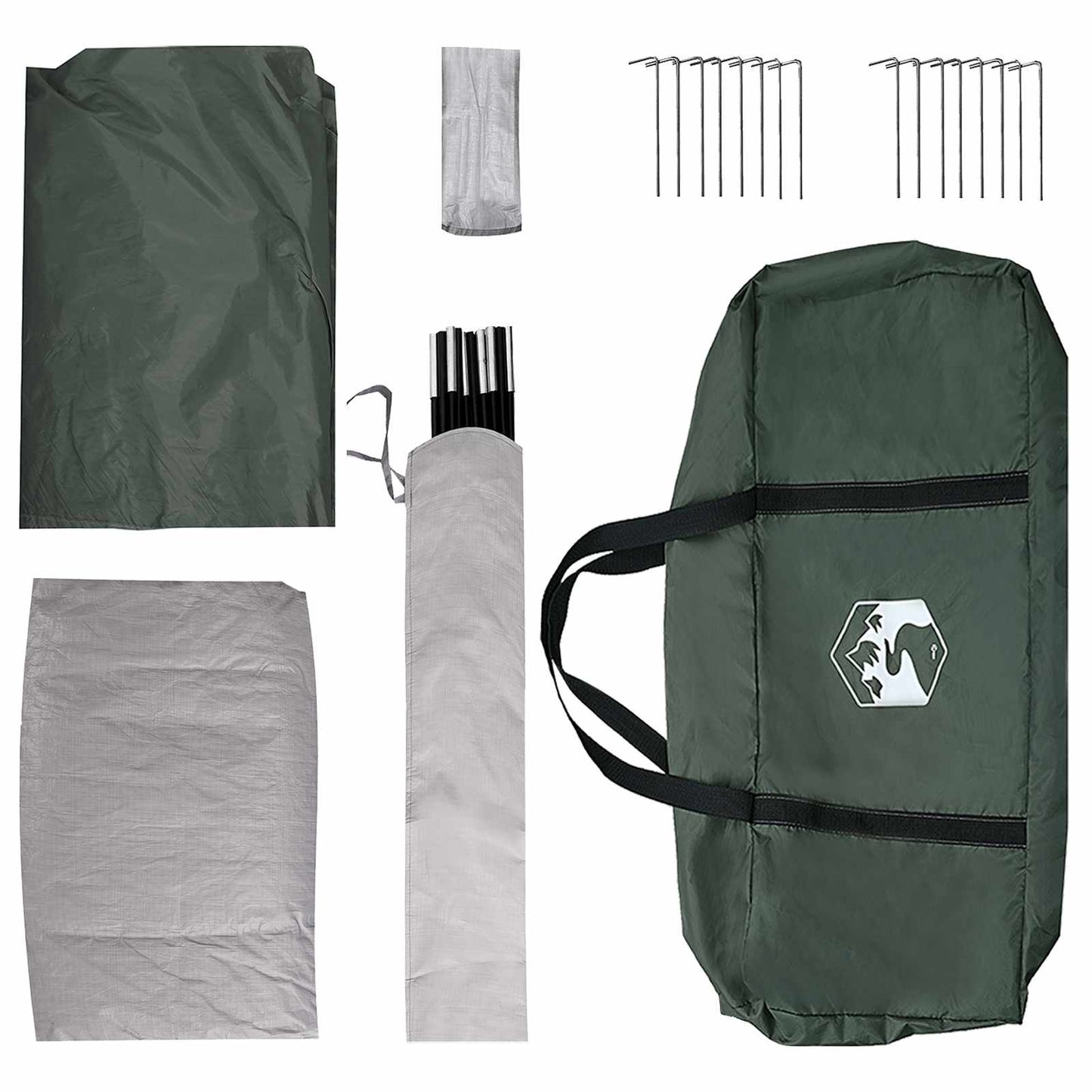 Familienzelt 487 x 340 x 216 cm Olivegrün Polyester und Stahl