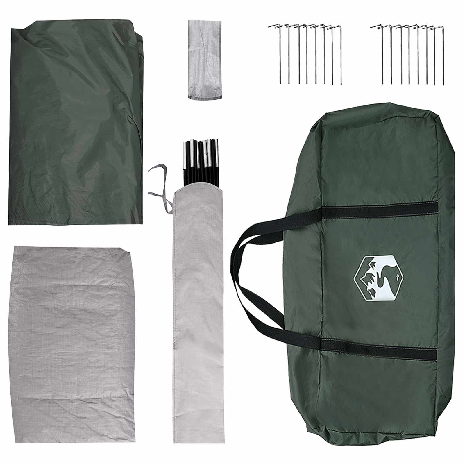 Familienzelt 487 x 340 x 216 cm Olivegrün Polyester und Stahl