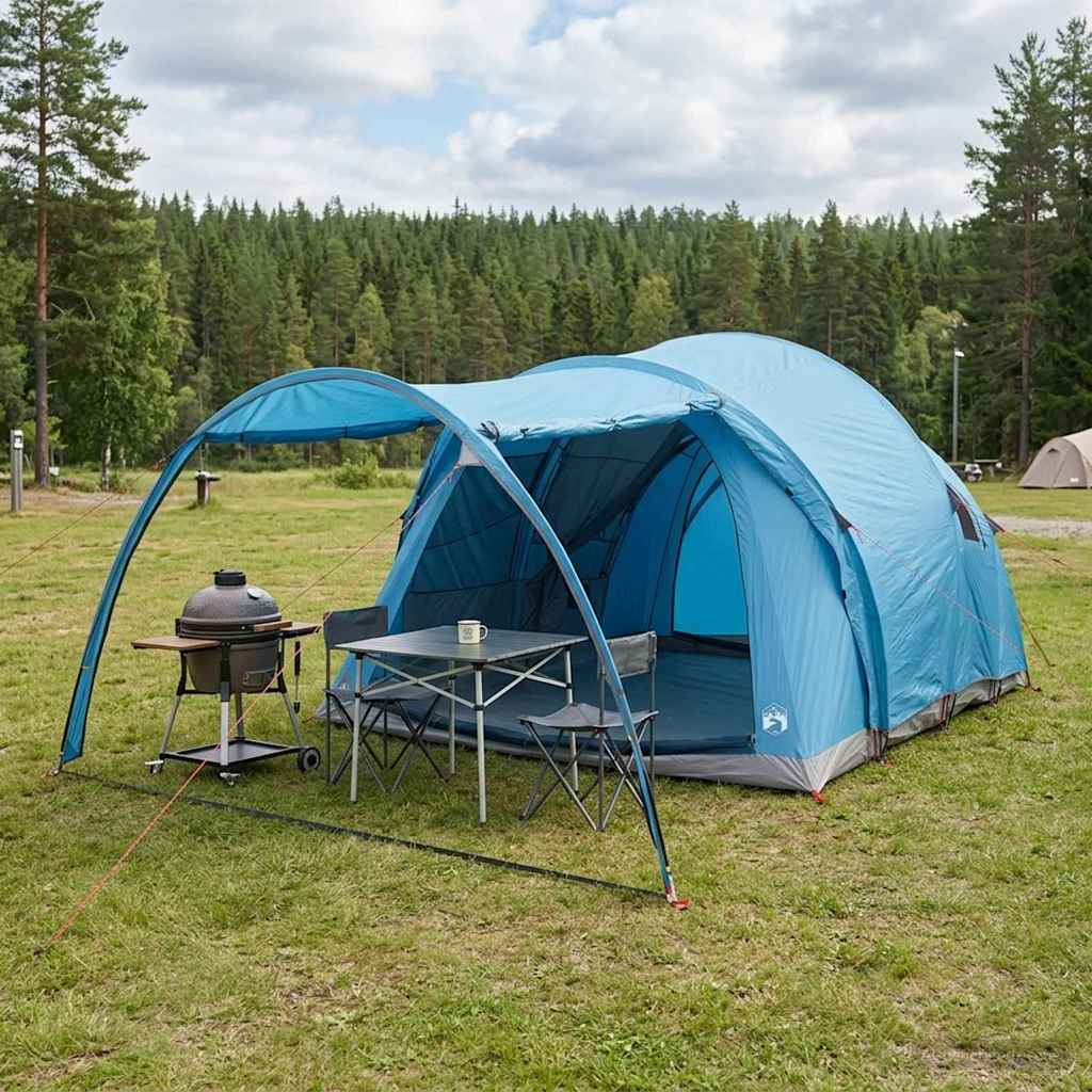 Tunnelzelt 370 x 275 x 210 cm Blau Polyester und Stahl