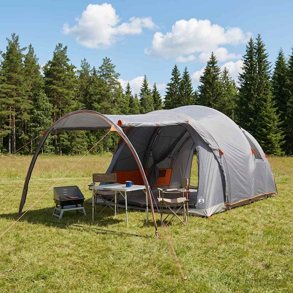 Tunnelzelt 370 x 275 x 210 cm Grau und Orange