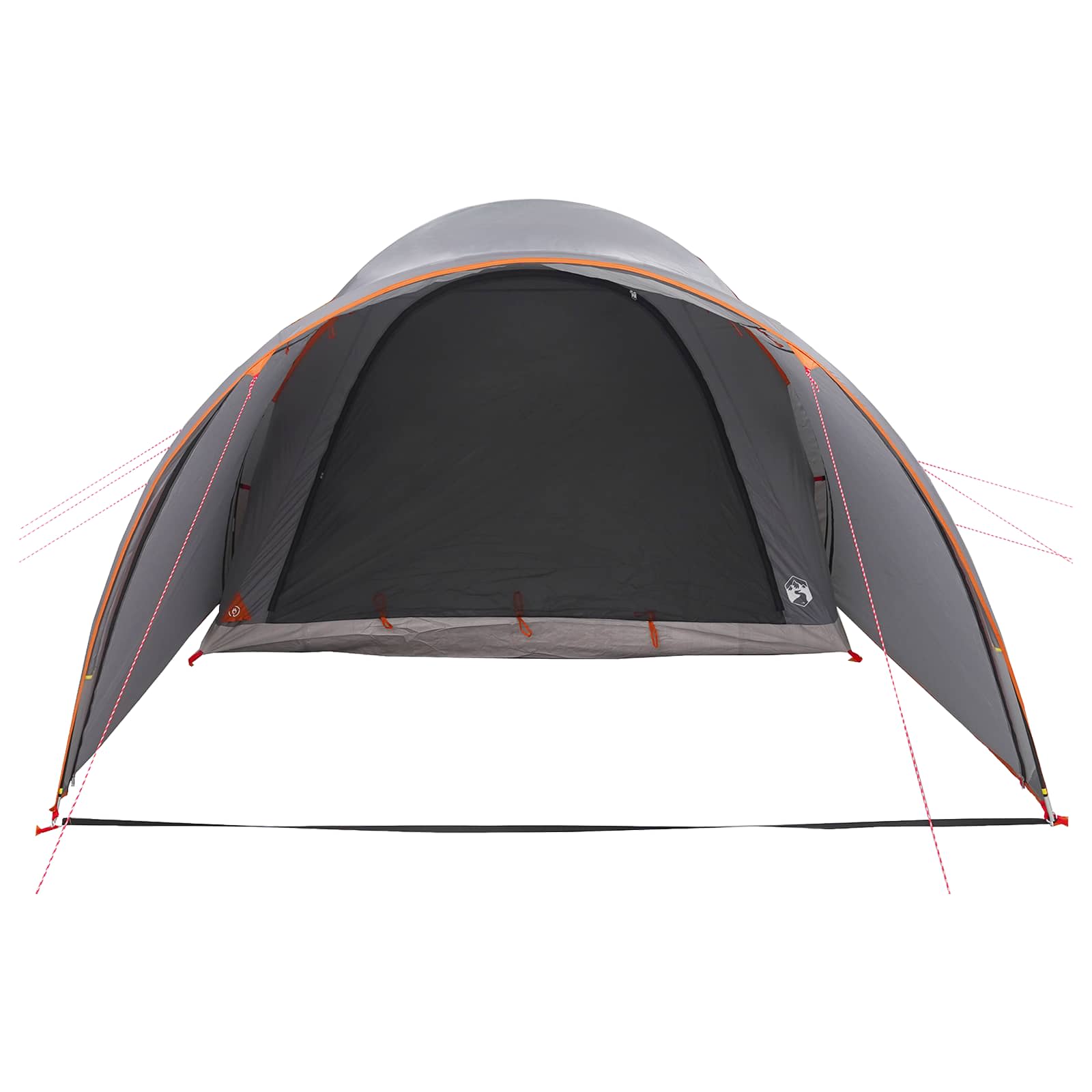 Tunnelzelt 370 x 275 x 210 cm Grau und Orange