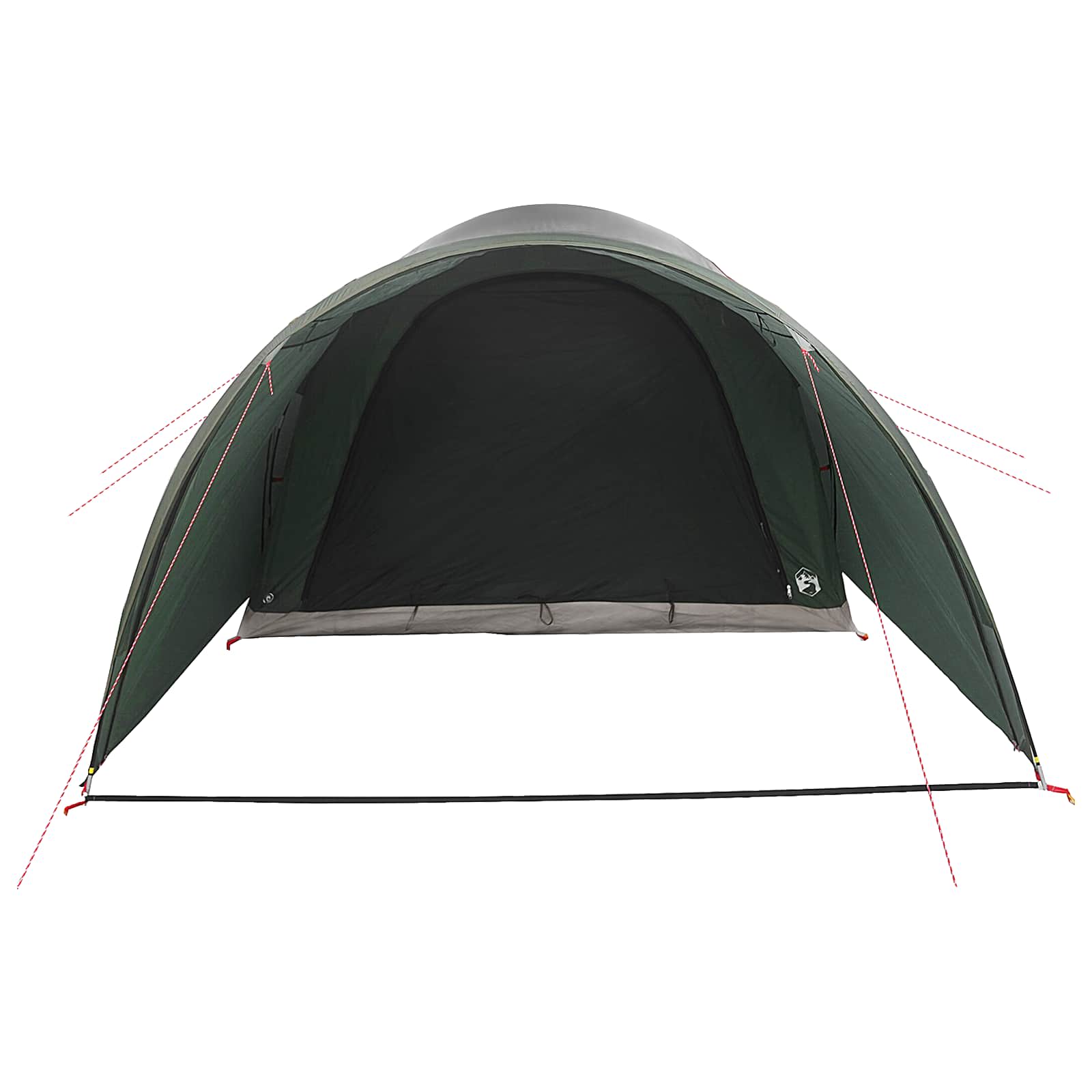 Tunnelzelt 370 x 275 x 210 cm Olivegrün Polyester und Stahl