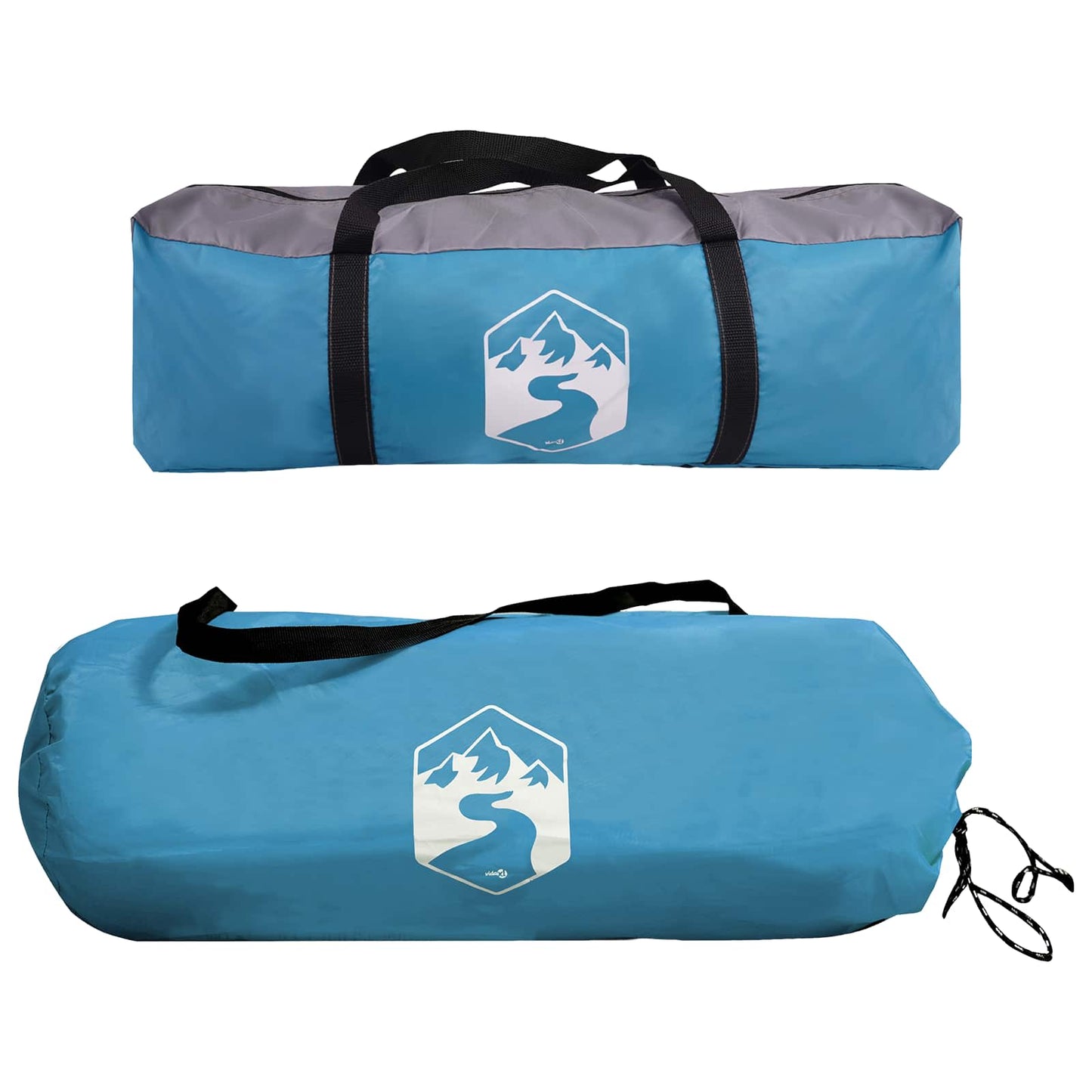 Seitenzelt mit Dach Blau 410 x 410 x 250 cm Polyester und Stahl