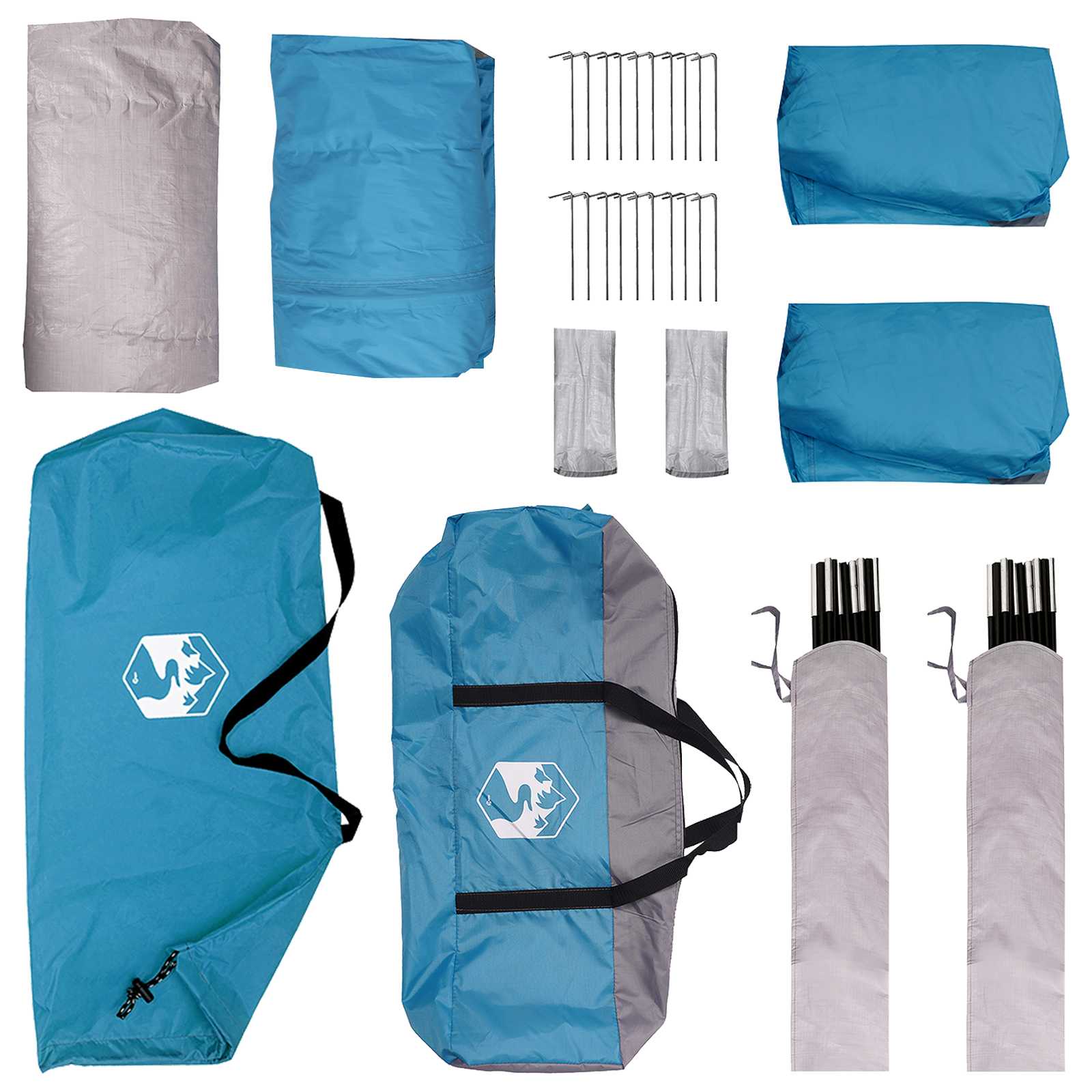 Seitenzelt mit Dach Blau 410 x 410 x 250 cm Polyester und Stahl