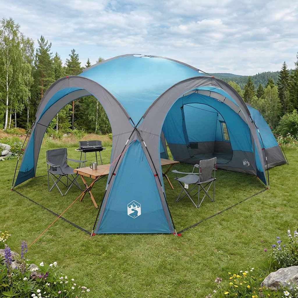 Seitenzelt mit Dach Blau 410 x 410 x 250 cm Polyester und Stahl