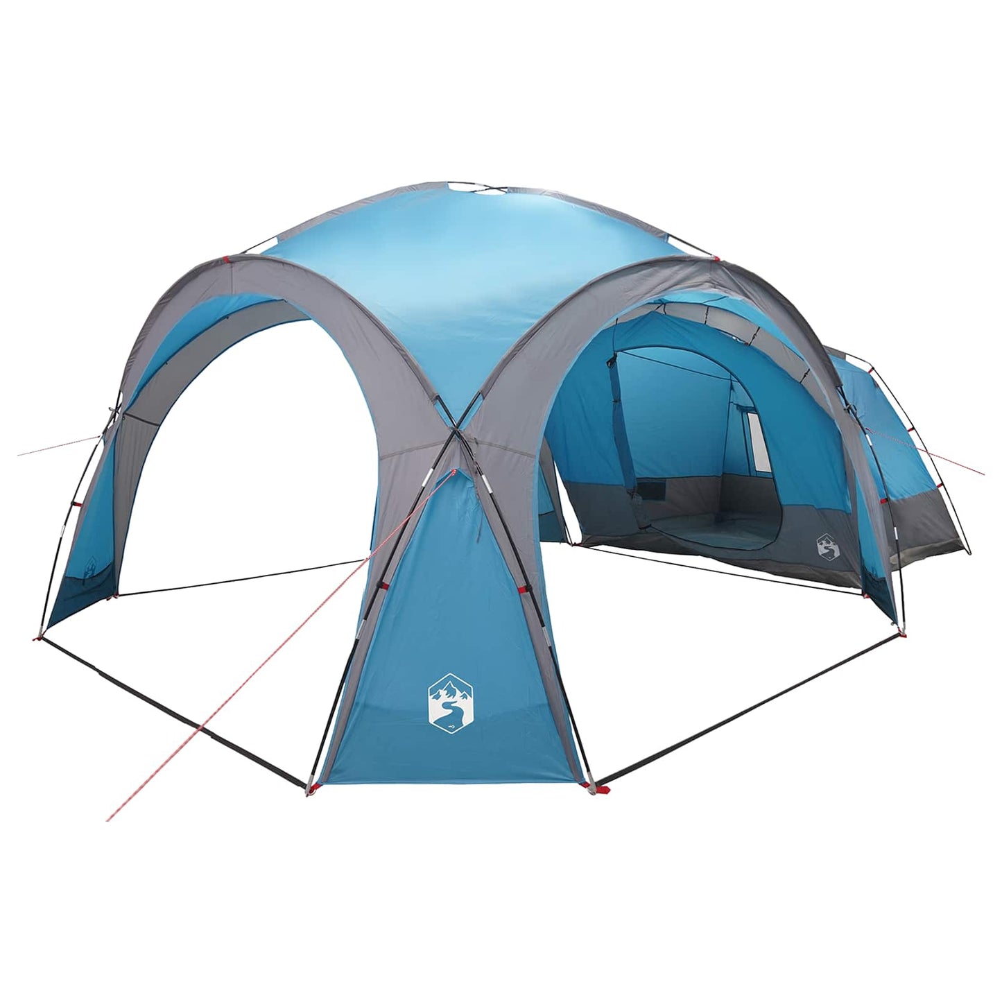 Seitenzelt mit Dach Blau 410 x 410 x 250 cm Polyester und Stahl
