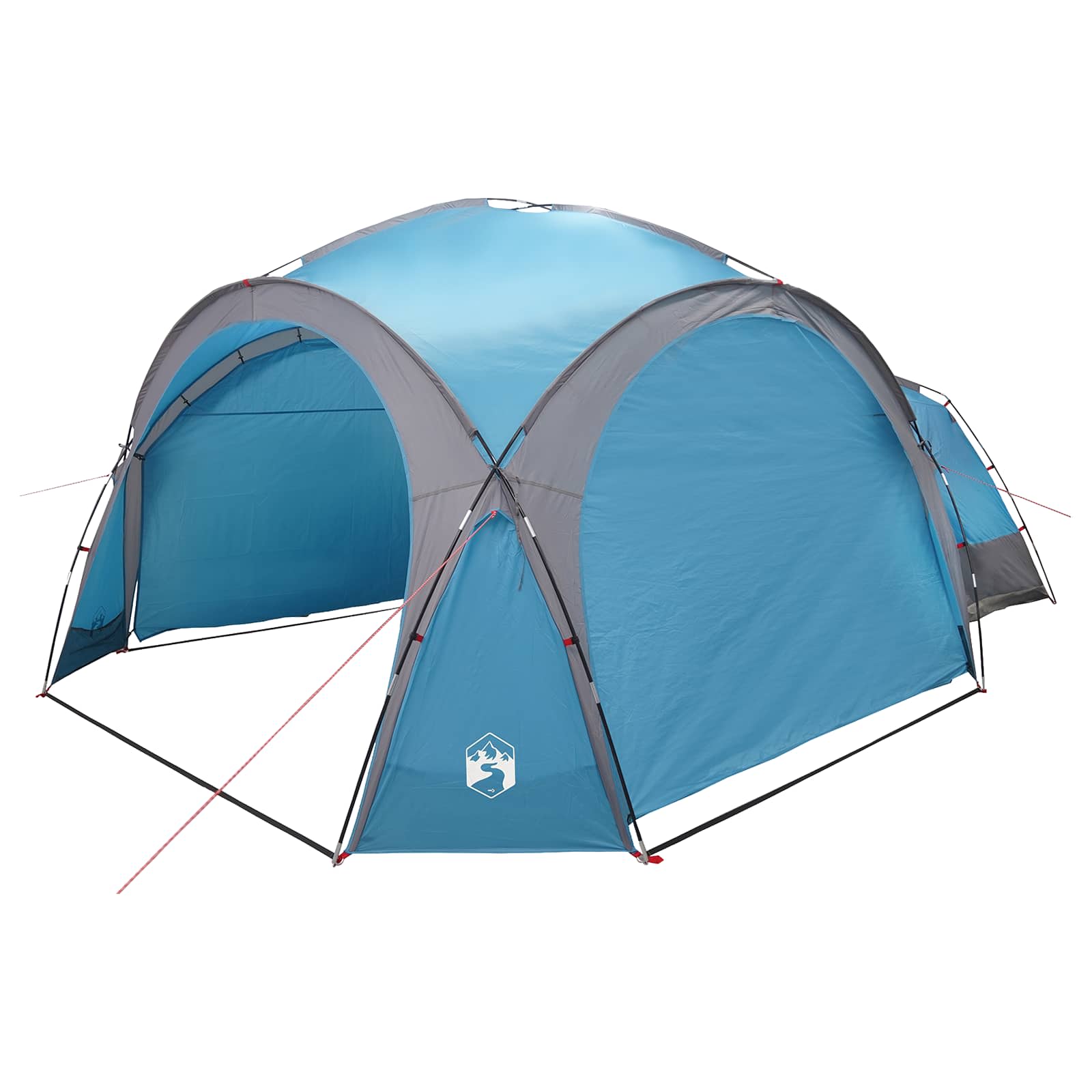Seitenzelt mit Dach Blau 410 x 410 x 250 cm Polyester und Stahl