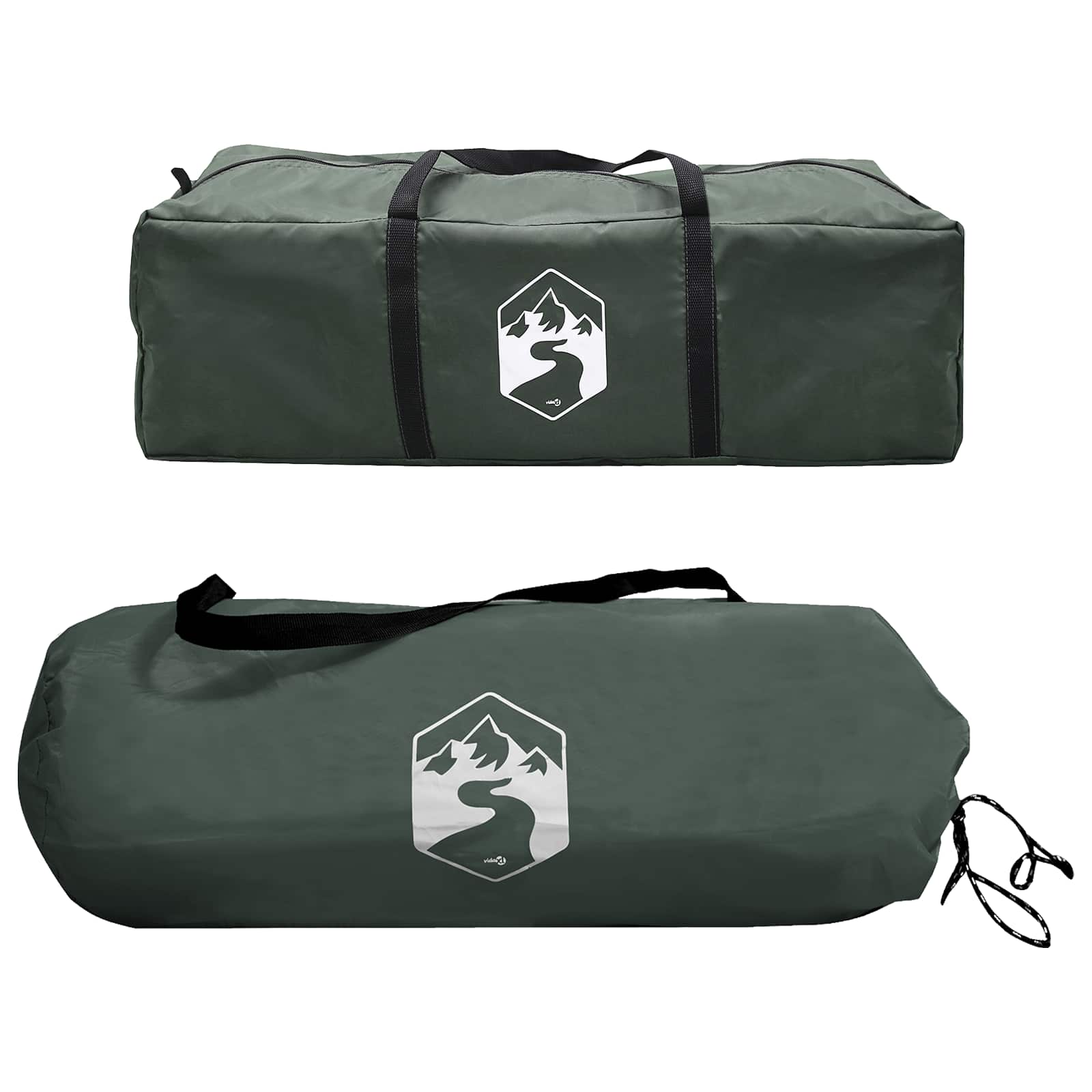 Seitenzelt Olivegrün 410 x 410 x 250 cm Polyester und Stahl