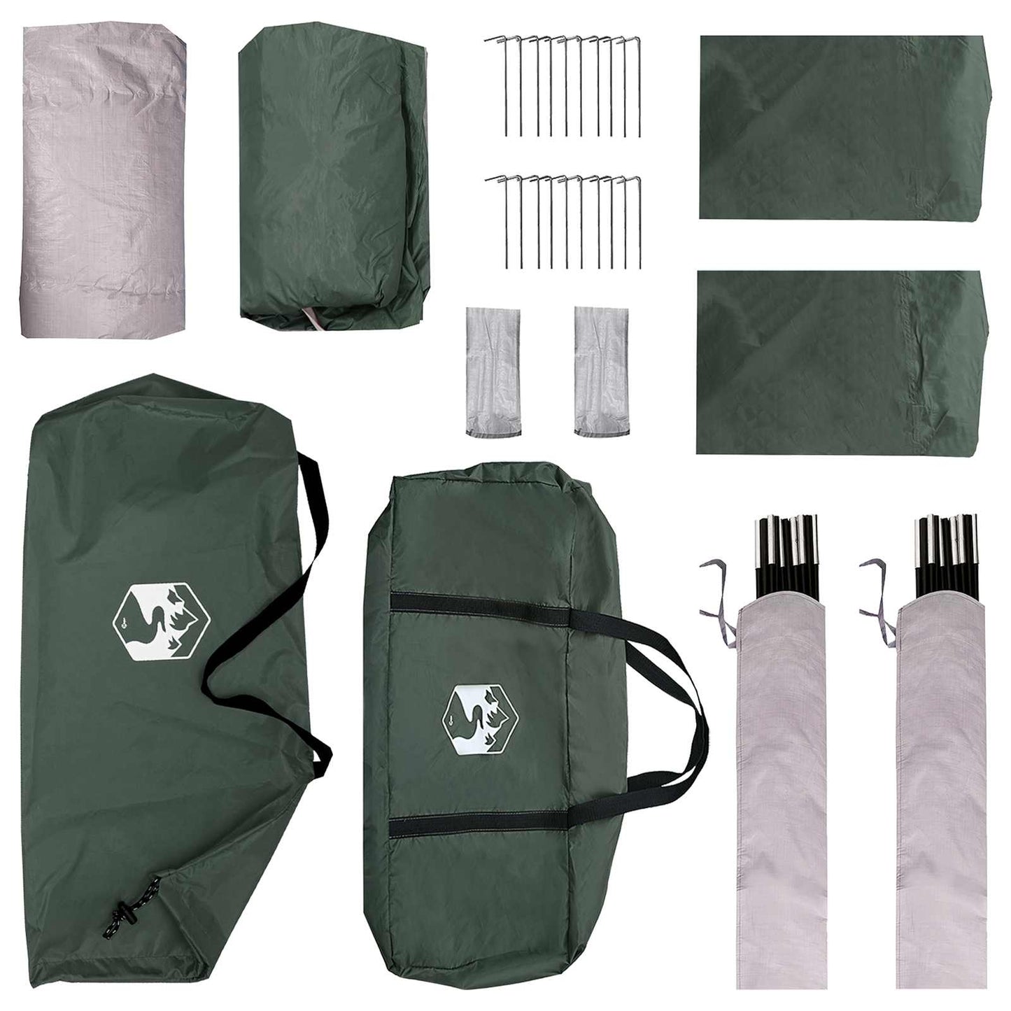 Seitenzelt Olivegrün 410 x 410 x 250 cm Polyester und Stahl