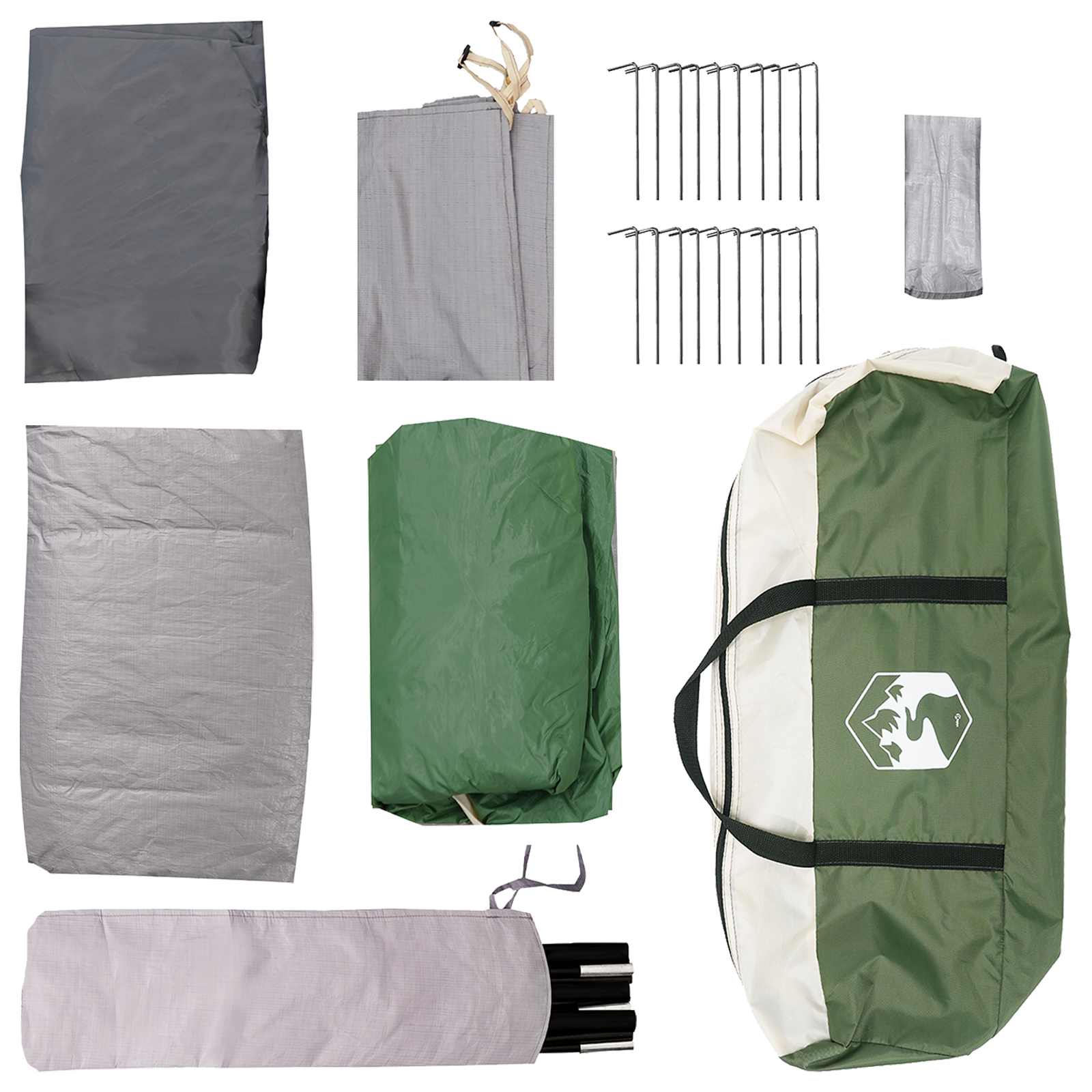 Hütten-Zelt Grün 480 x 273 x 205 cm Polyester und Stahl