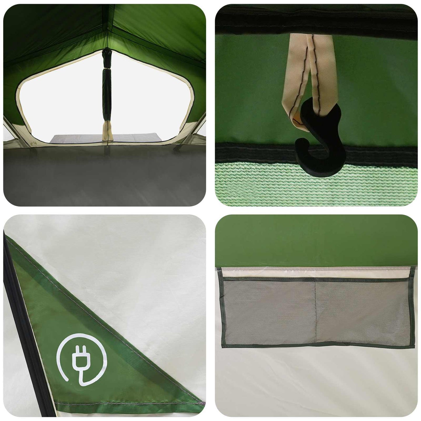Hütten-Zelt Grün 480 x 273 x 205 cm Polyester und Stahl