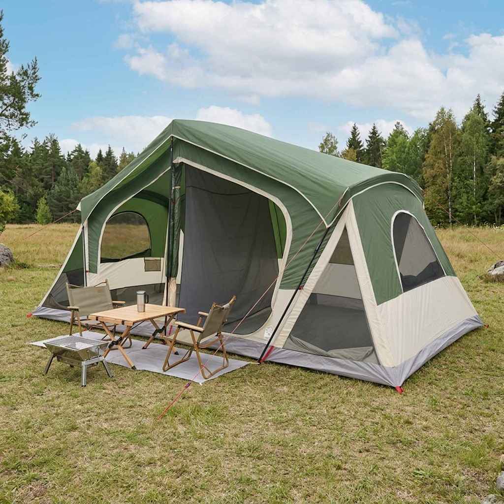 Hütten-Zelt Grün 480 x 273 x 205 cm Polyester und Stahl