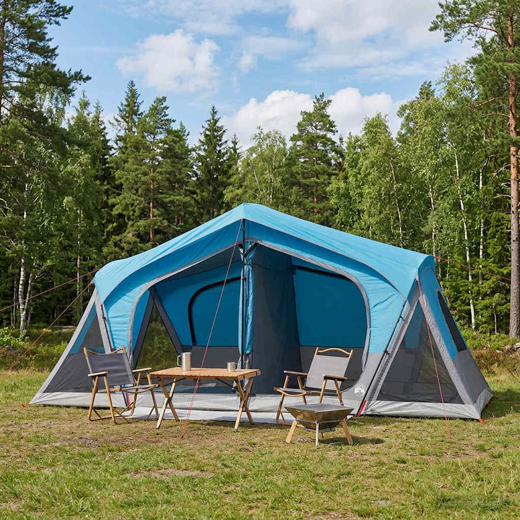 Hütten-Zelt Blau 480 x 273 x 205 cm Polyester und Stahl