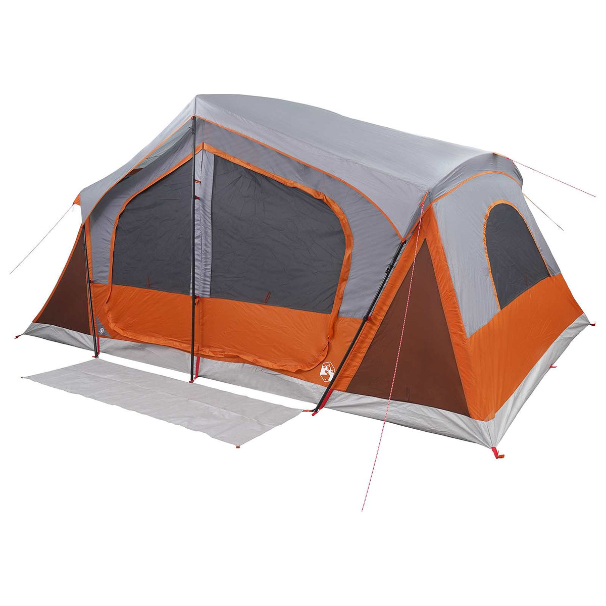 Hütten-Zelt Grau und Orange 10-Personen Polyester und Stahl