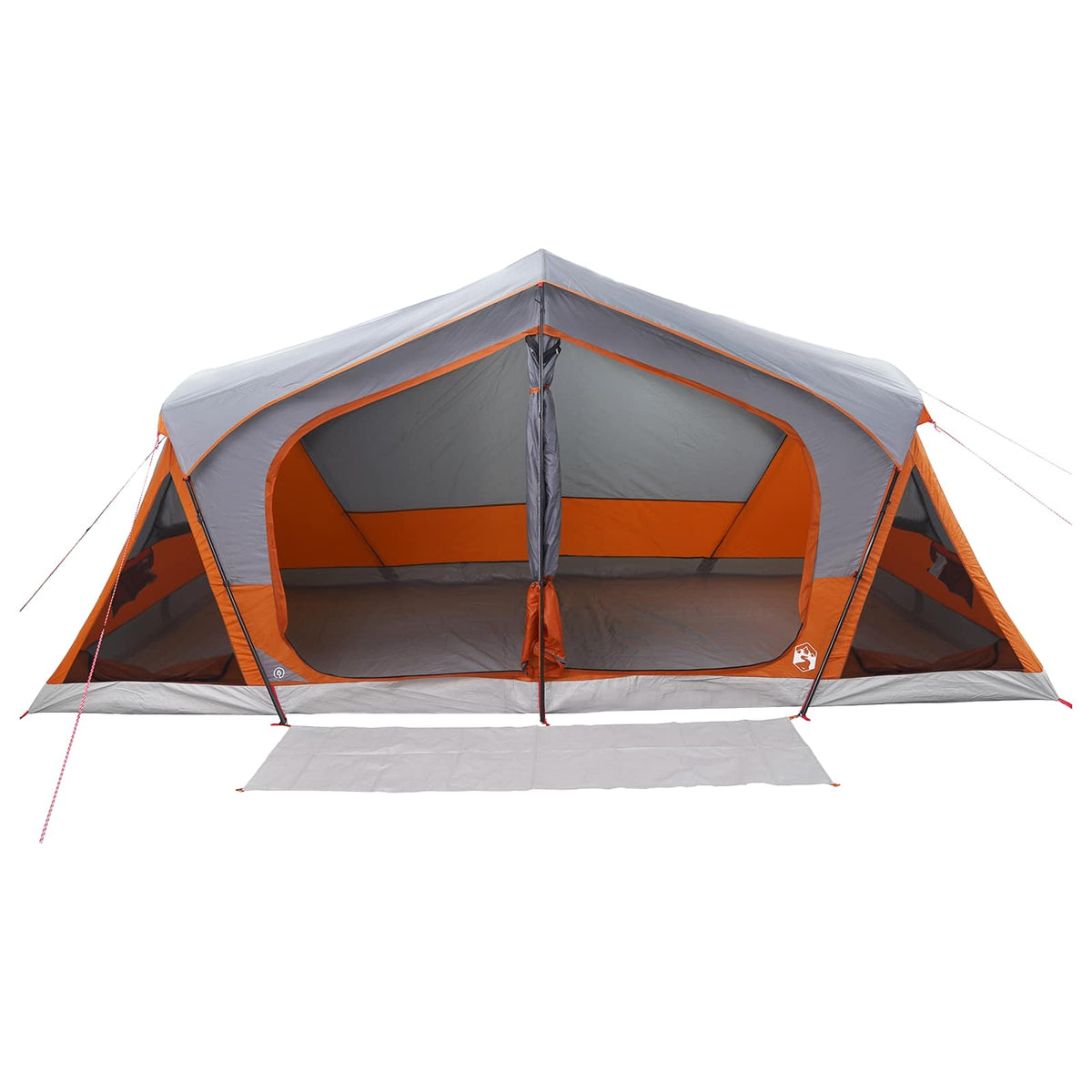 Hütten-Zelt Grau und Orange 10-Personen Polyester und Stahl