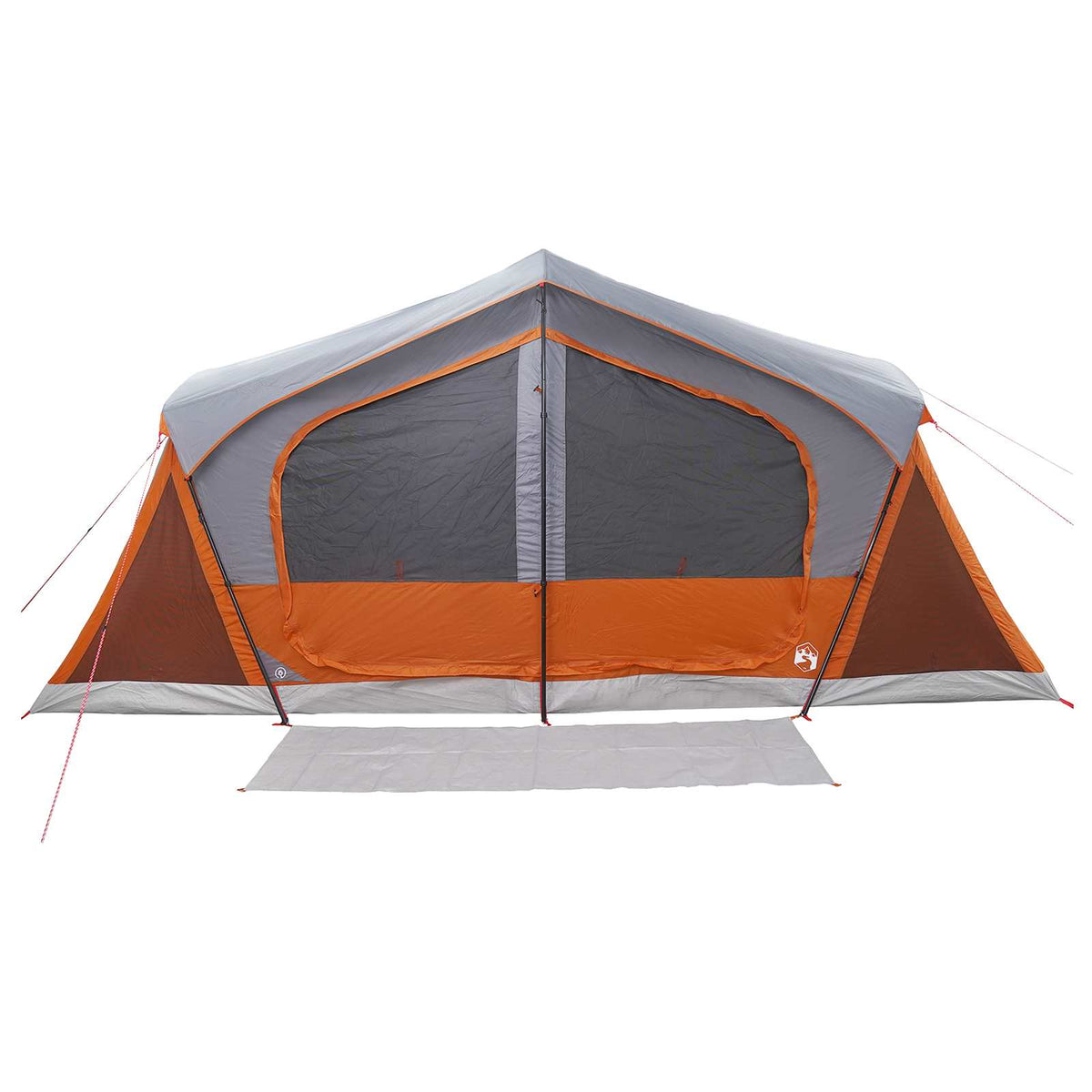 Hütten-Zelt Grau und Orange 10-Personen Polyester und Stahl