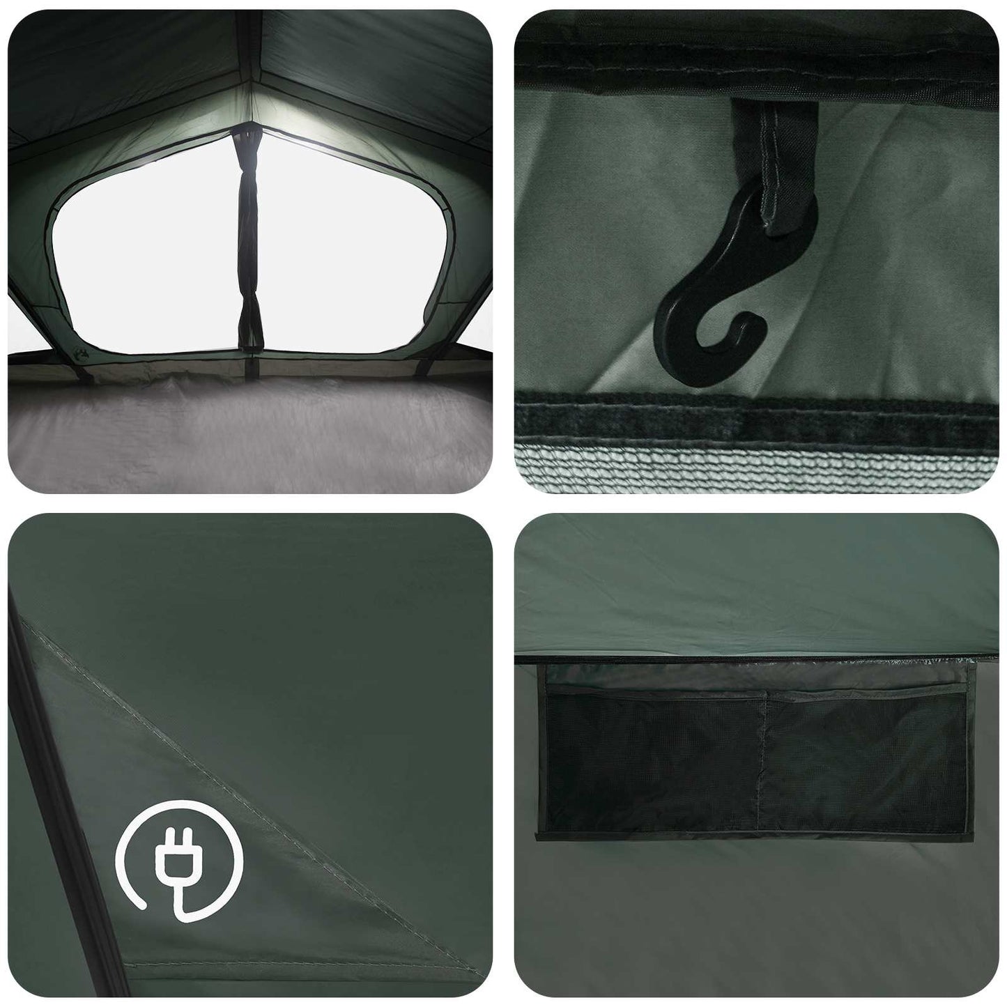 Hütten-Zelt Olivegrün 480 x 273 x 205 cm Polyester und Stahl
