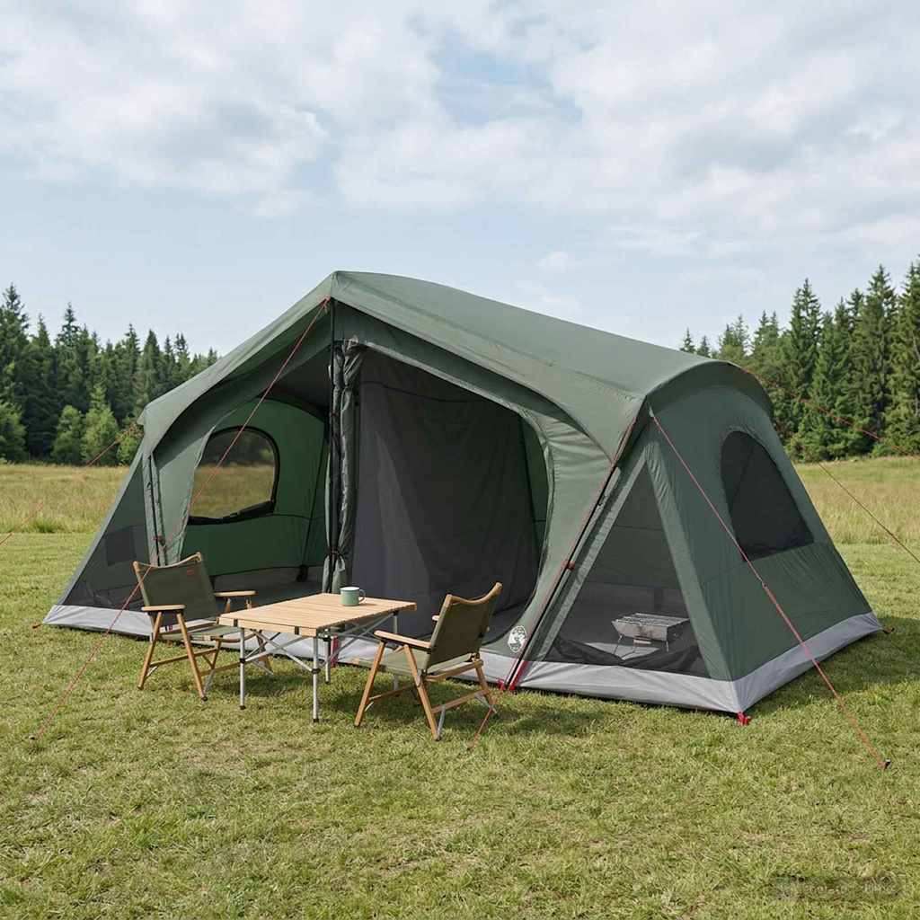 Hütten-Zelt Olivegrün 480 x 273 x 205 cm Polyester und Stahl
