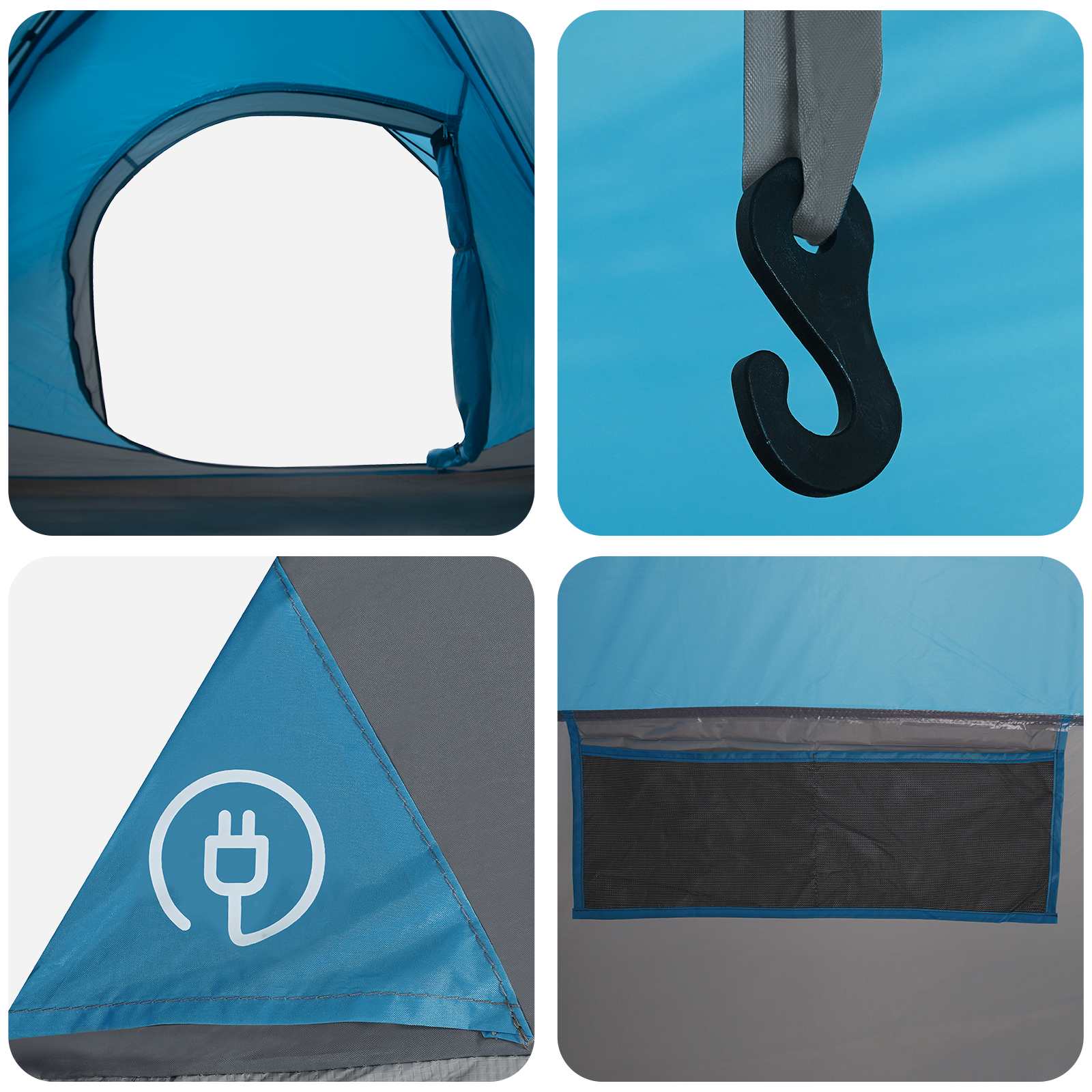Sofort Zelt Blau 305 x 215 x 140 cm Polyester und Stahl