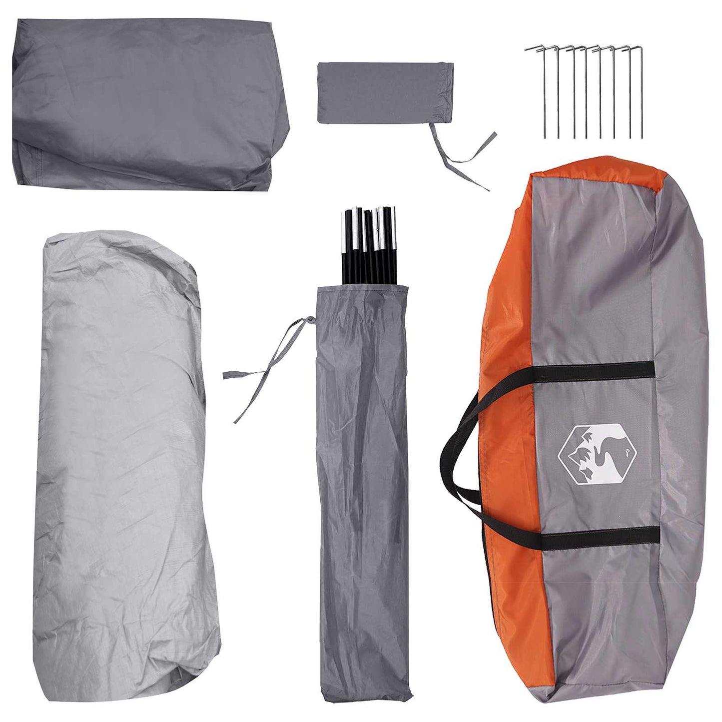 Sofort Zelt mit Dach Grau und Orange 305 x 215 x 140 cm