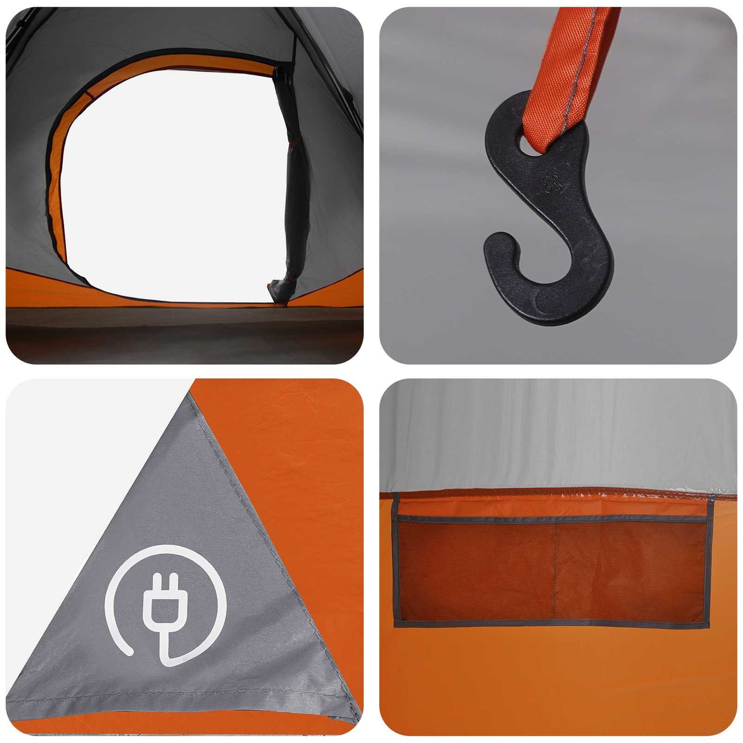 Sofort Zelt mit Dach Grau und Orange 305 x 215 x 140 cm