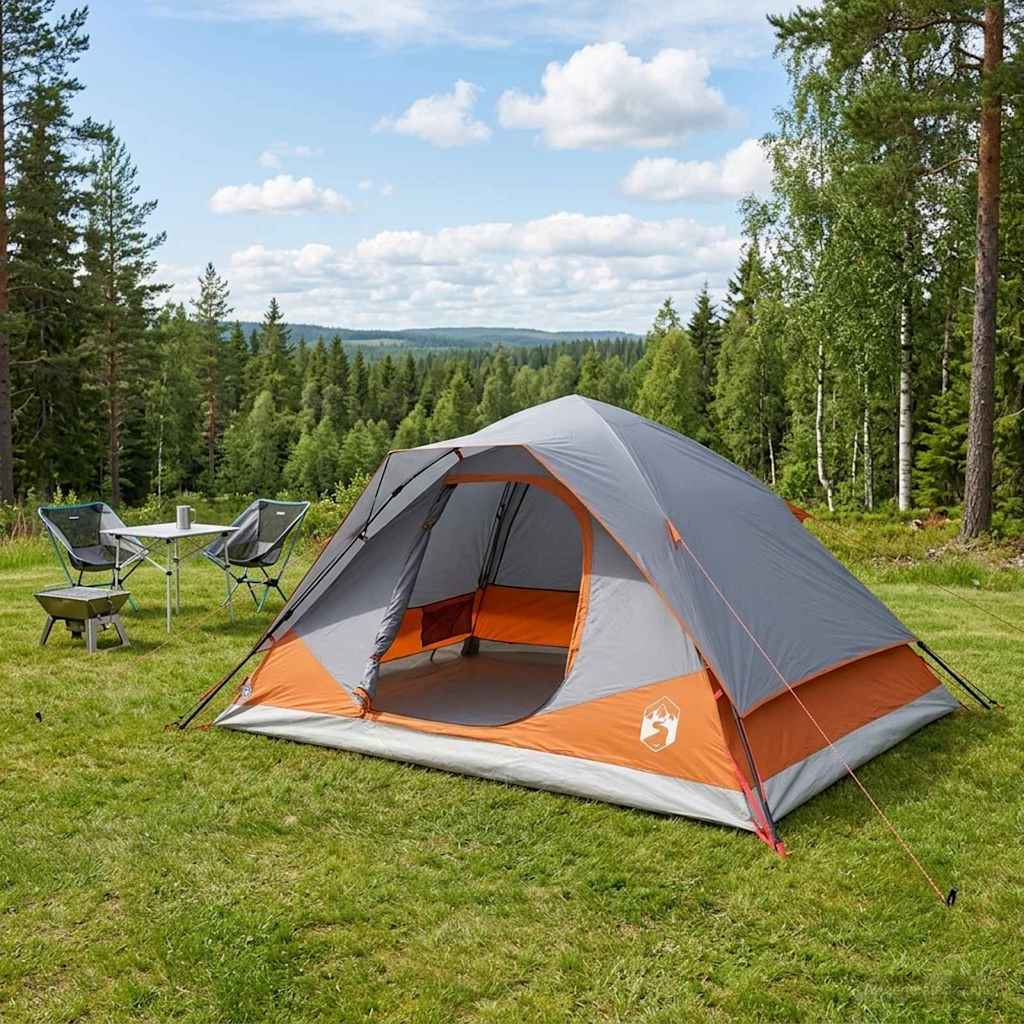 Sofort Zelt mit Dach Grau und Orange 305 x 215 x 140 cm