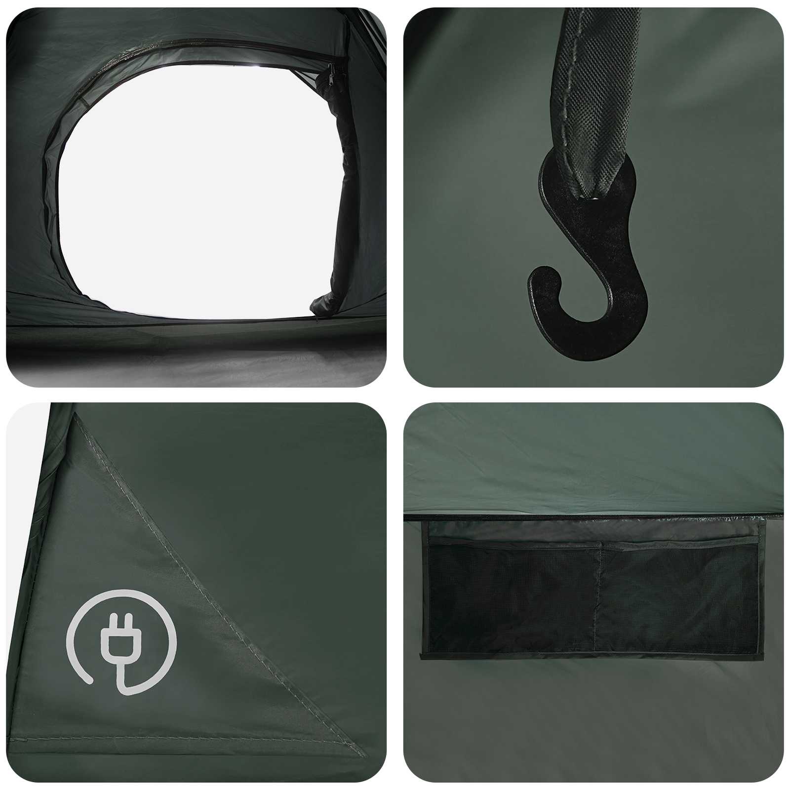 Sofort Zelt Olivegrün 305 x 215 x 140 cm Polyester und Stahl