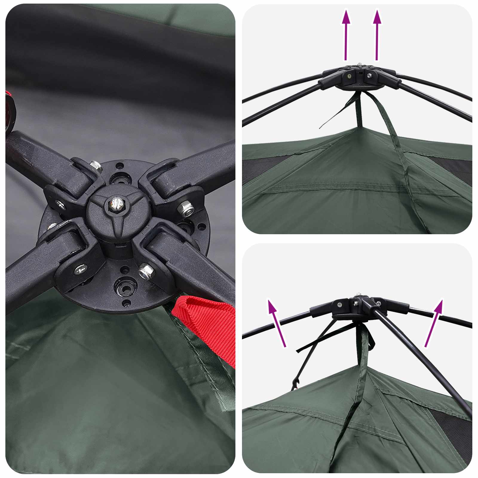 Sofort Zelt Olivegrün 305 x 215 x 140 cm Polyester und Stahl