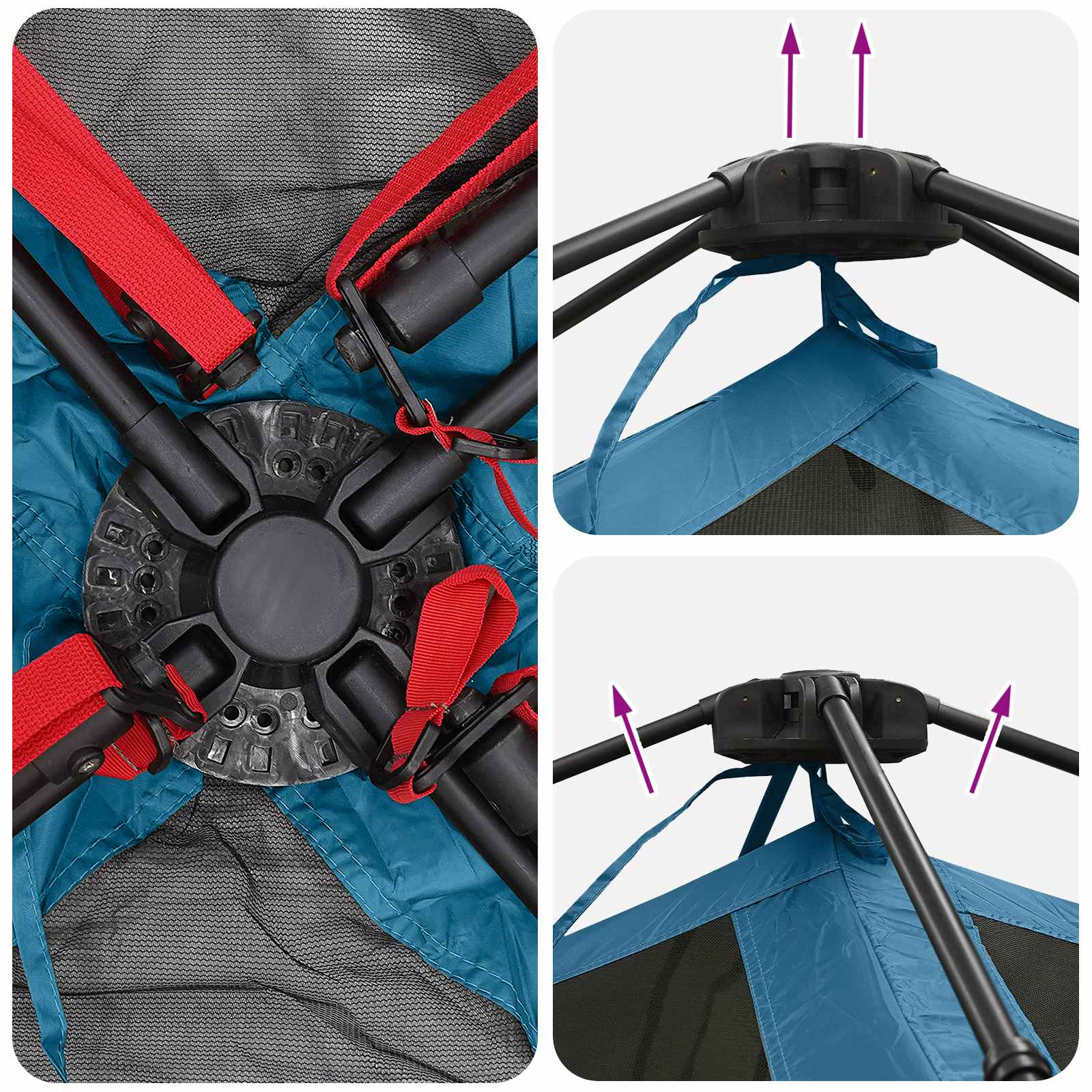 Sofort Zelt Blau 305 x 275 x 190 cm Polyester und Stahl