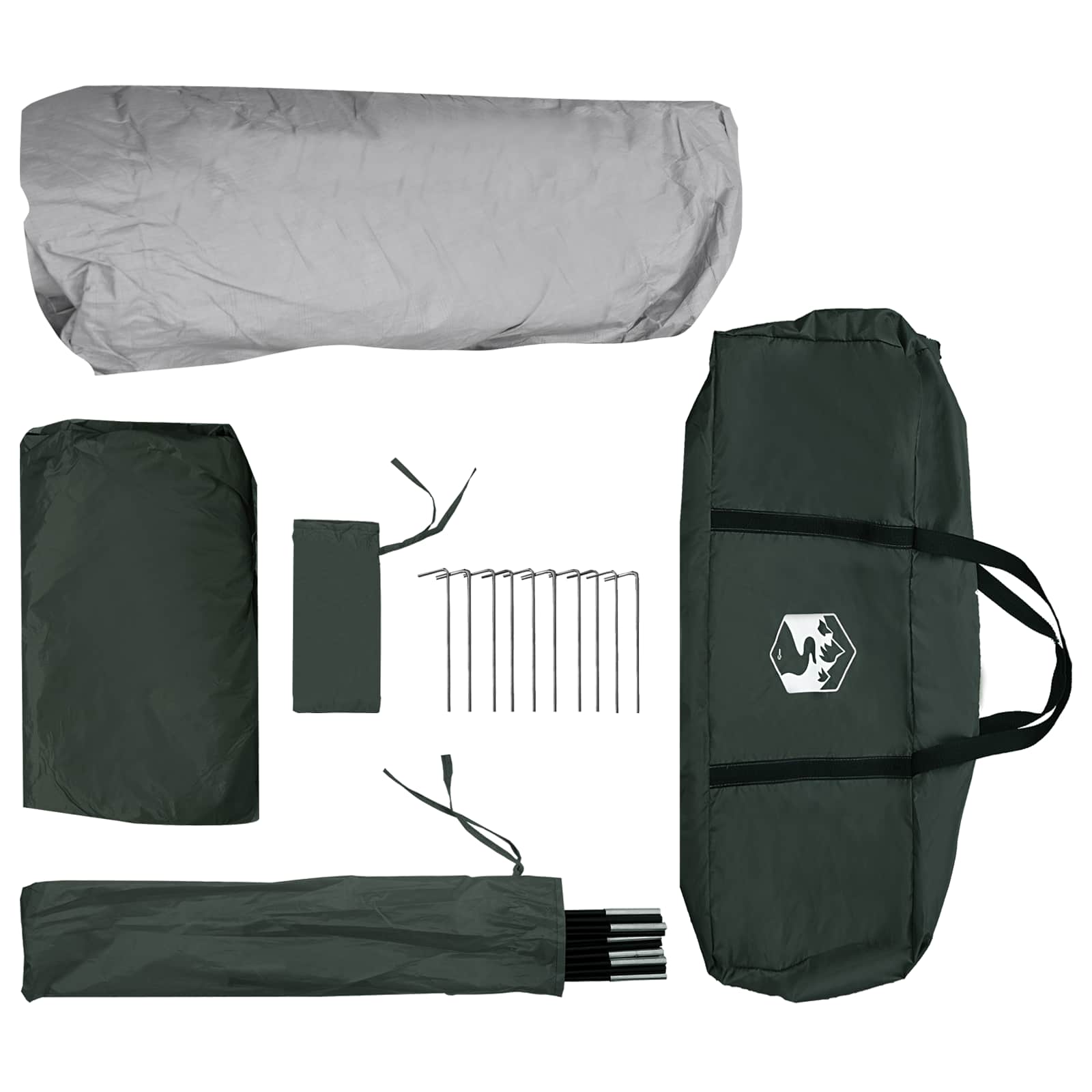 Sofort Zelt Olivegrün 305 x 275 x 190 cm Polyester und Stahl