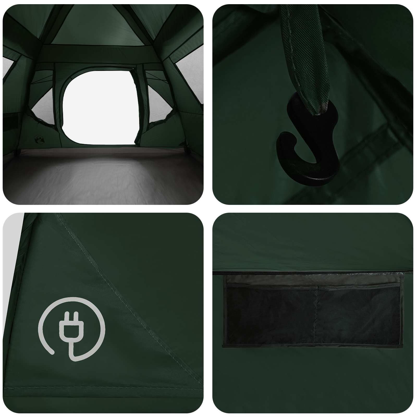Sofort Zelt Olivegrün 305 x 275 x 190 cm Polyester und Stahl